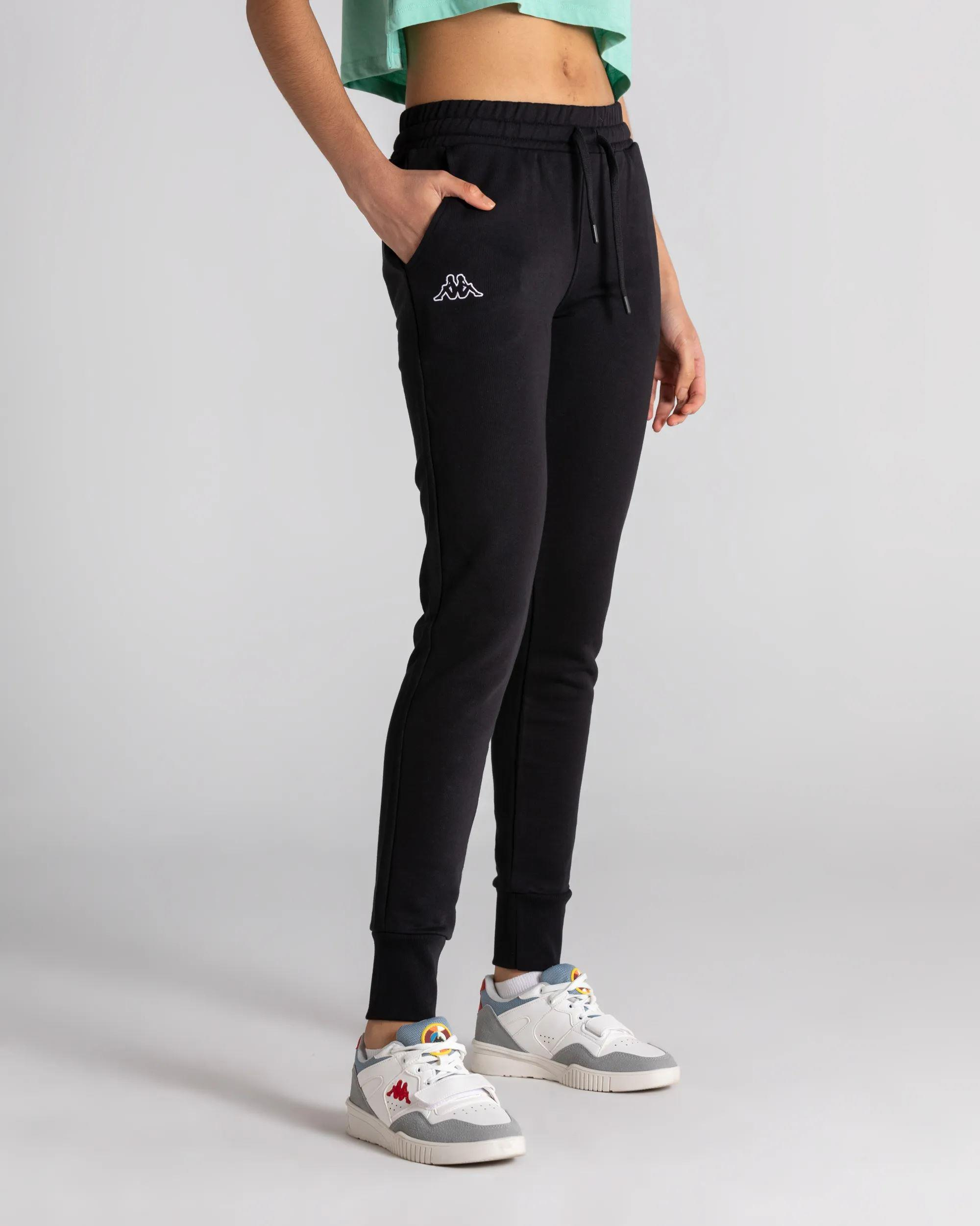 Kappa Logo Theek Slim Tk Kadın Siyah Eşofman Alt