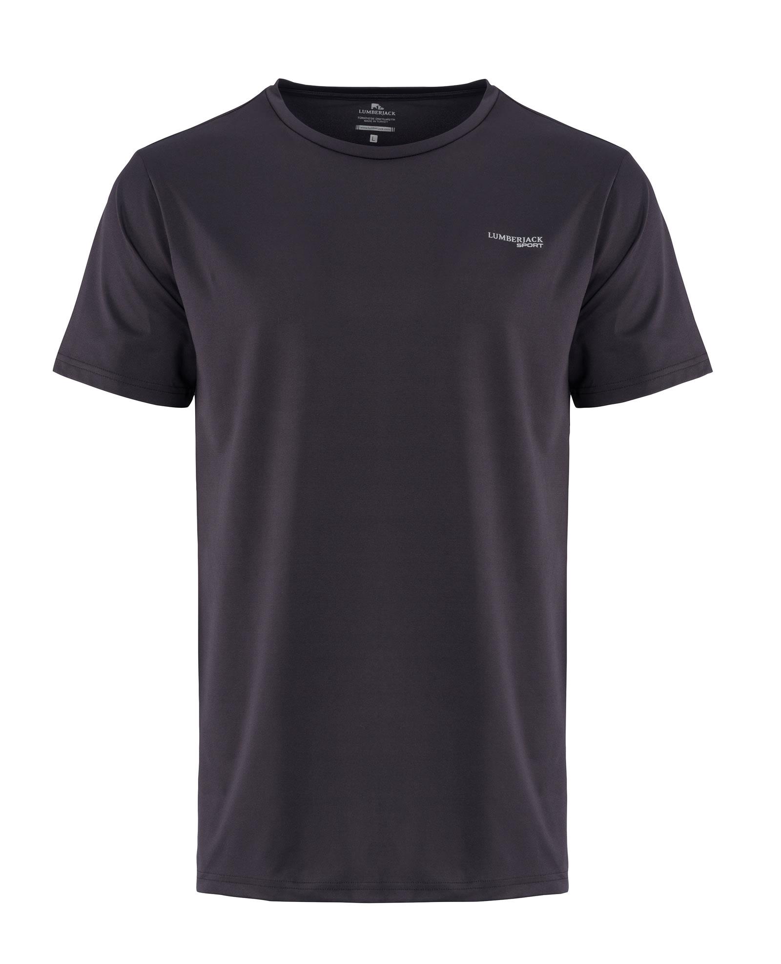 Lumberjack 0W Basic Pes C Neck T-Shirt Erkek Siyah Tshirt