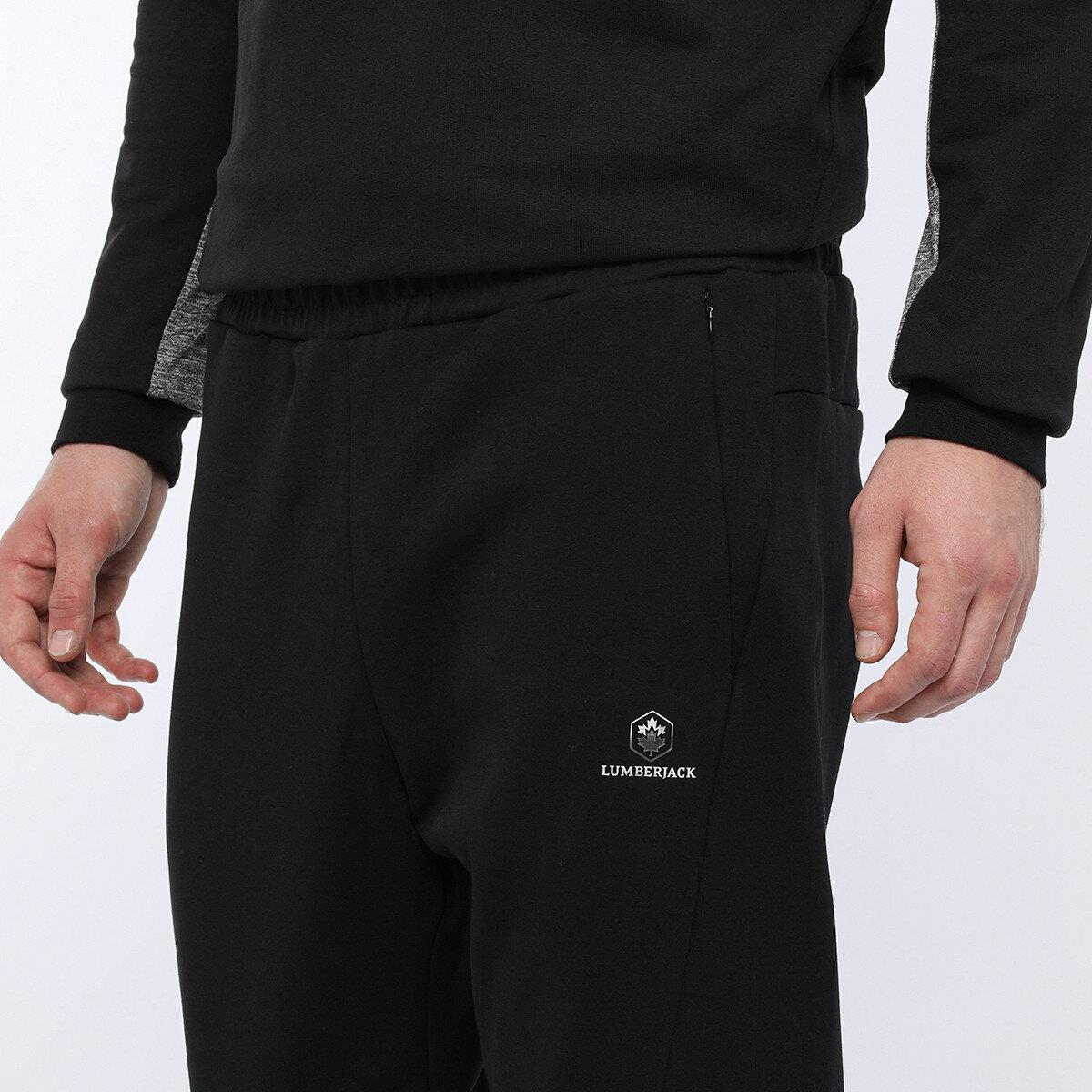 Lumberjack 0W Miles Label Track Pants Erkek Siyah Eşofman Alt