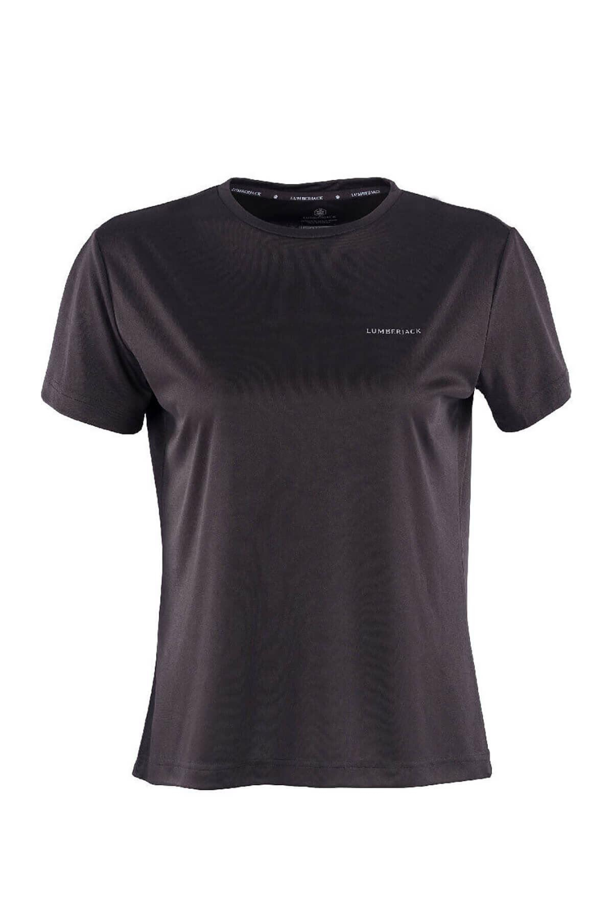 Lumberjack 1M Ct123 Basic Pes C Neck T-Shirt Kadın Siyah Tshirt