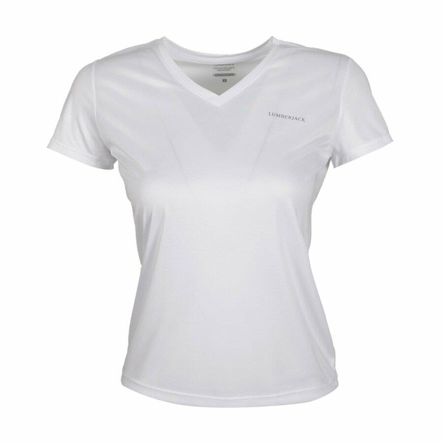 Lumberjack 1M Ct127 Basic Pes V Neck T-Shirt Kadın Beyaz Tshirt