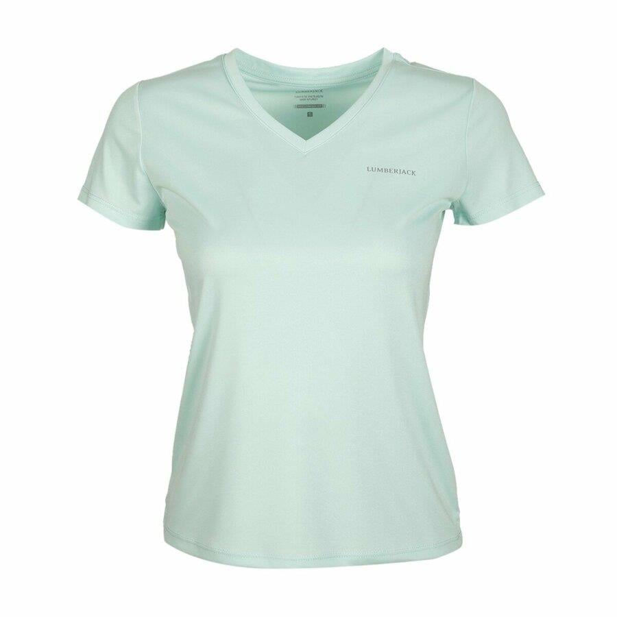 Lumberjack 1M Ct127 Basic Pes V Neck T-Shirt Kadın Haki Tshirt