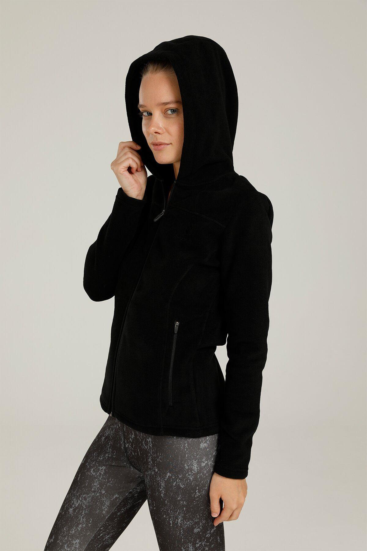 Lumberjack 1W Ct657 Basic Polar Zip Hoodie W  1 Kadın Siyah Polar