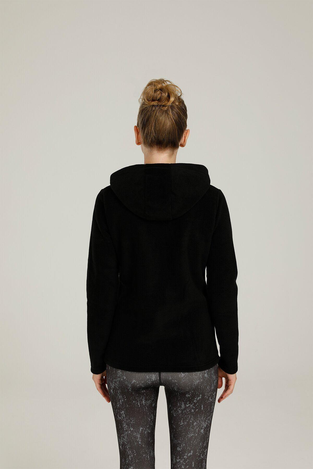 Lumberjack 1W Ct657 Basic Polar Zip Hoodie W  1 Kadın Siyah Polar