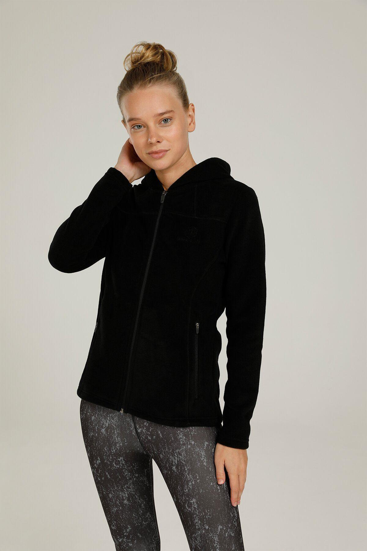 Lumberjack 1W Ct657 Basic Polar Zip Hoodie W  1 Kadın Siyah Polar