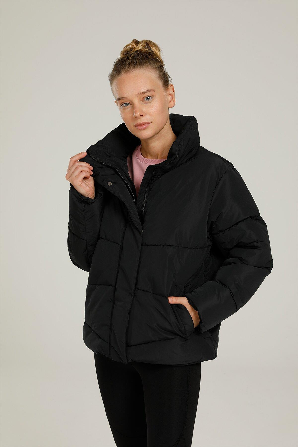 Lumberjack 1W Ct787 Agata Coat  1Pr Kadın Siyah Kaban - Kısa
