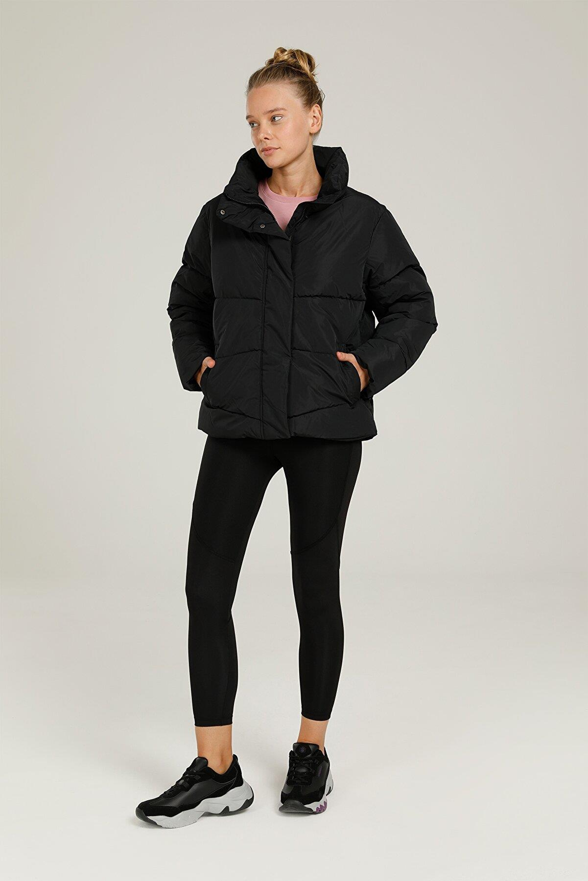 Lumberjack 1W Ct787 Agata Coat  1Pr Kadın Siyah Kaban - Kısa