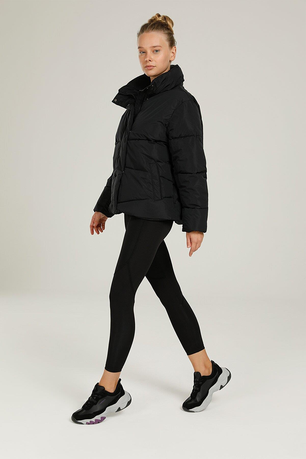 Lumberjack 1W Ct787 Agata Coat  1Pr Kadın Siyah Kaban - Kısa