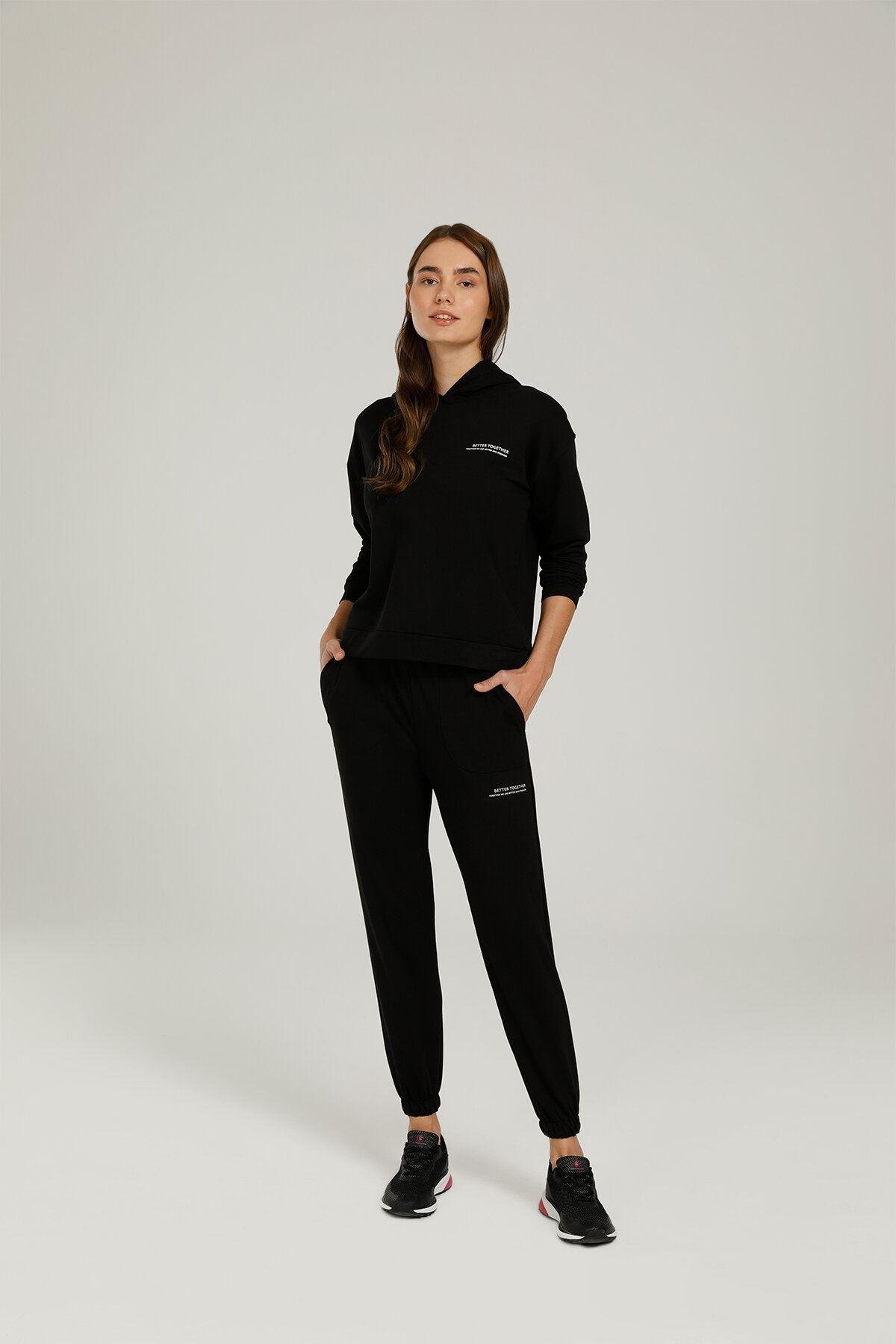 Lumberjack 1W Ct837 Anna Jogger 1Pr Kadın Siyah Eşofman Alt