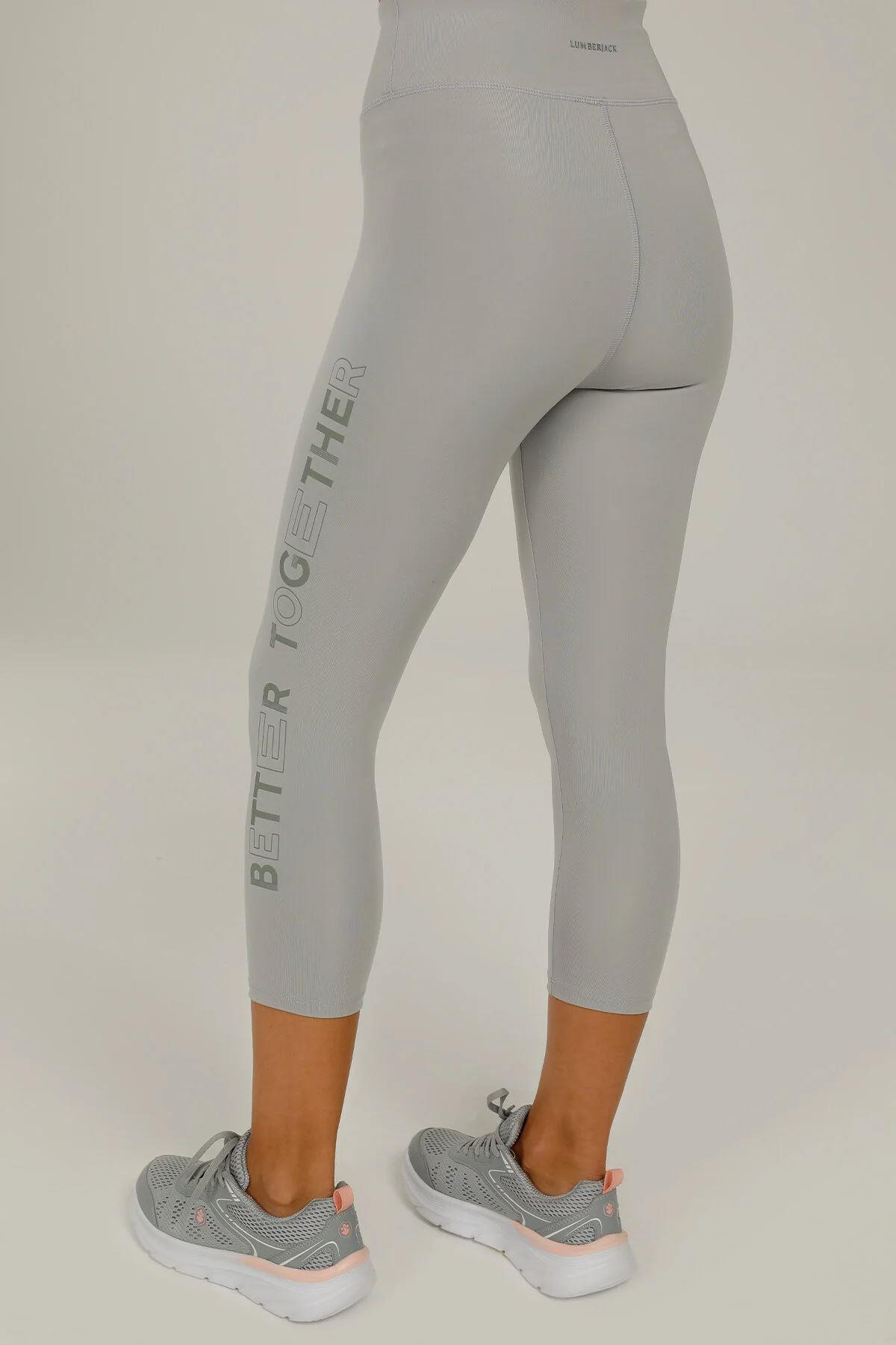 Lumberjack 2M Ct1163 Carla Slogan 3/4 Leggings 2 Erkek Beyaz Tayt