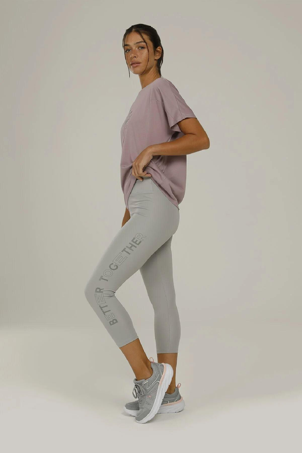 Lumberjack 2M Ct1163 Carla Slogan 3/4 Leggings 2 Erkek Beyaz Tayt