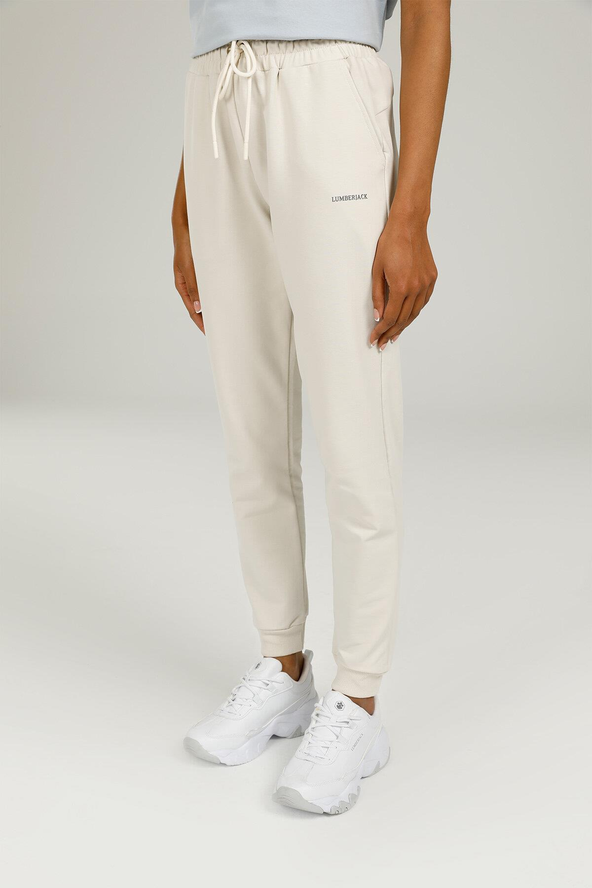 Lumberjack 2M Ct133 Basic Jogger 2Fx Kadın Beyaz Eşofman Alt