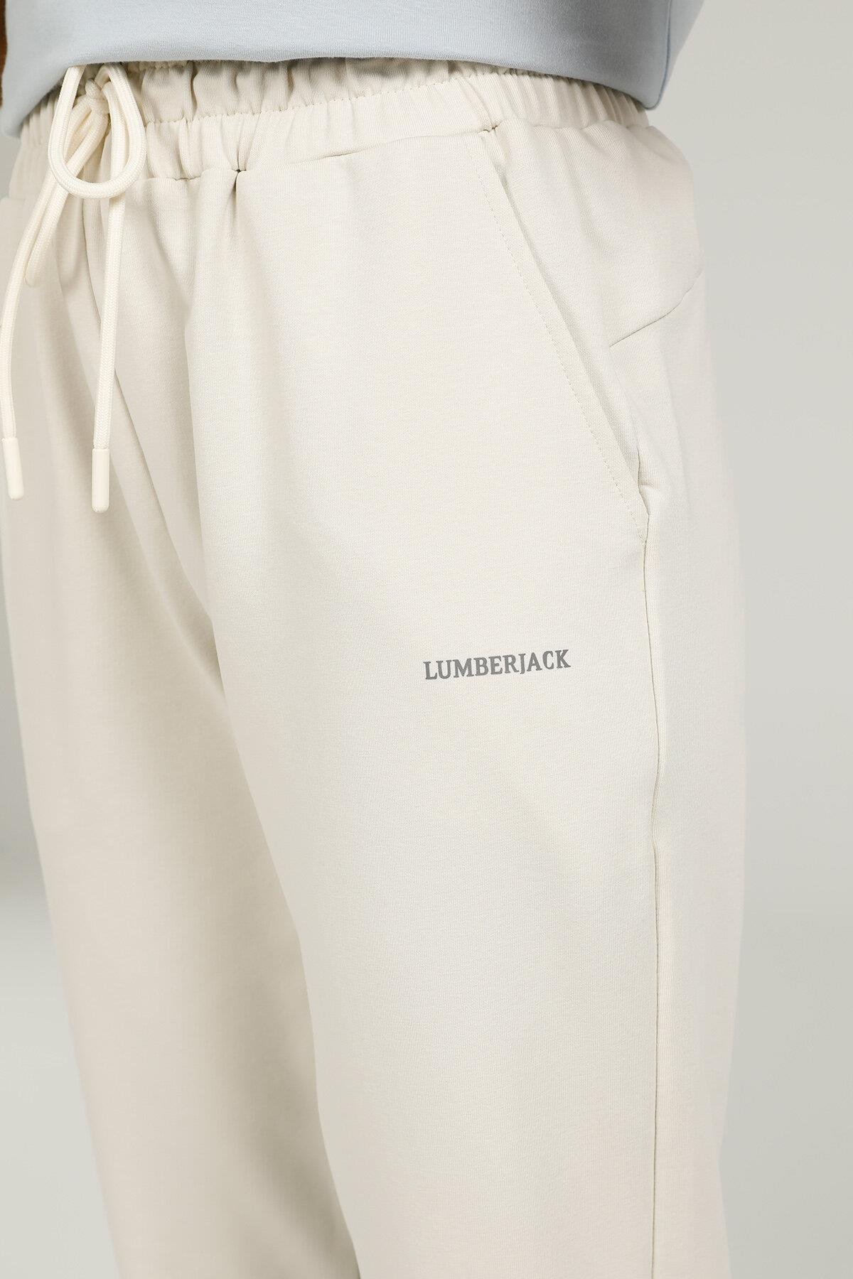 Lumberjack 2M Ct133 Basic Jogger 2Fx Kadın Beyaz Eşofman Alt
