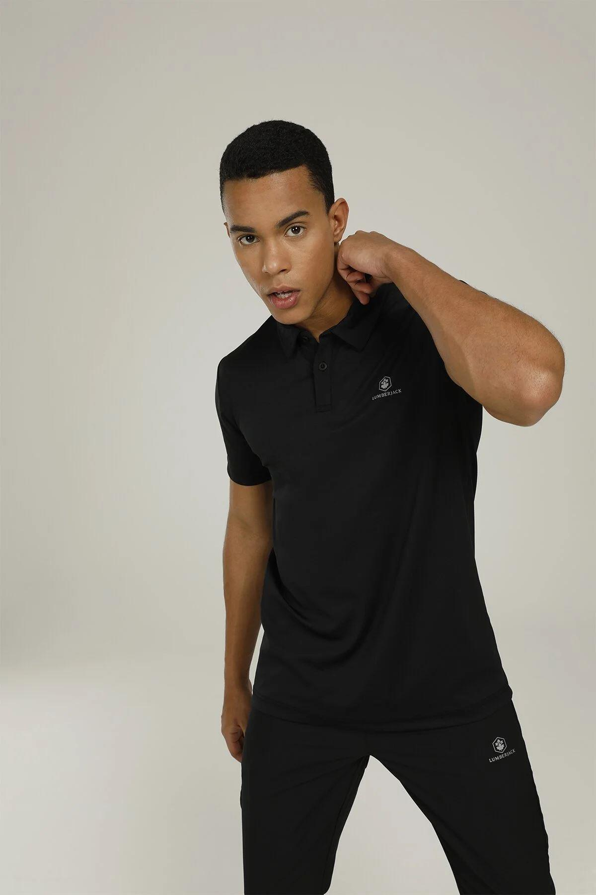Lumberjack 2M Ct625 Arthur Polo T-Shirt 2Fx Erkek Siyah Polo Yaka Tshirt