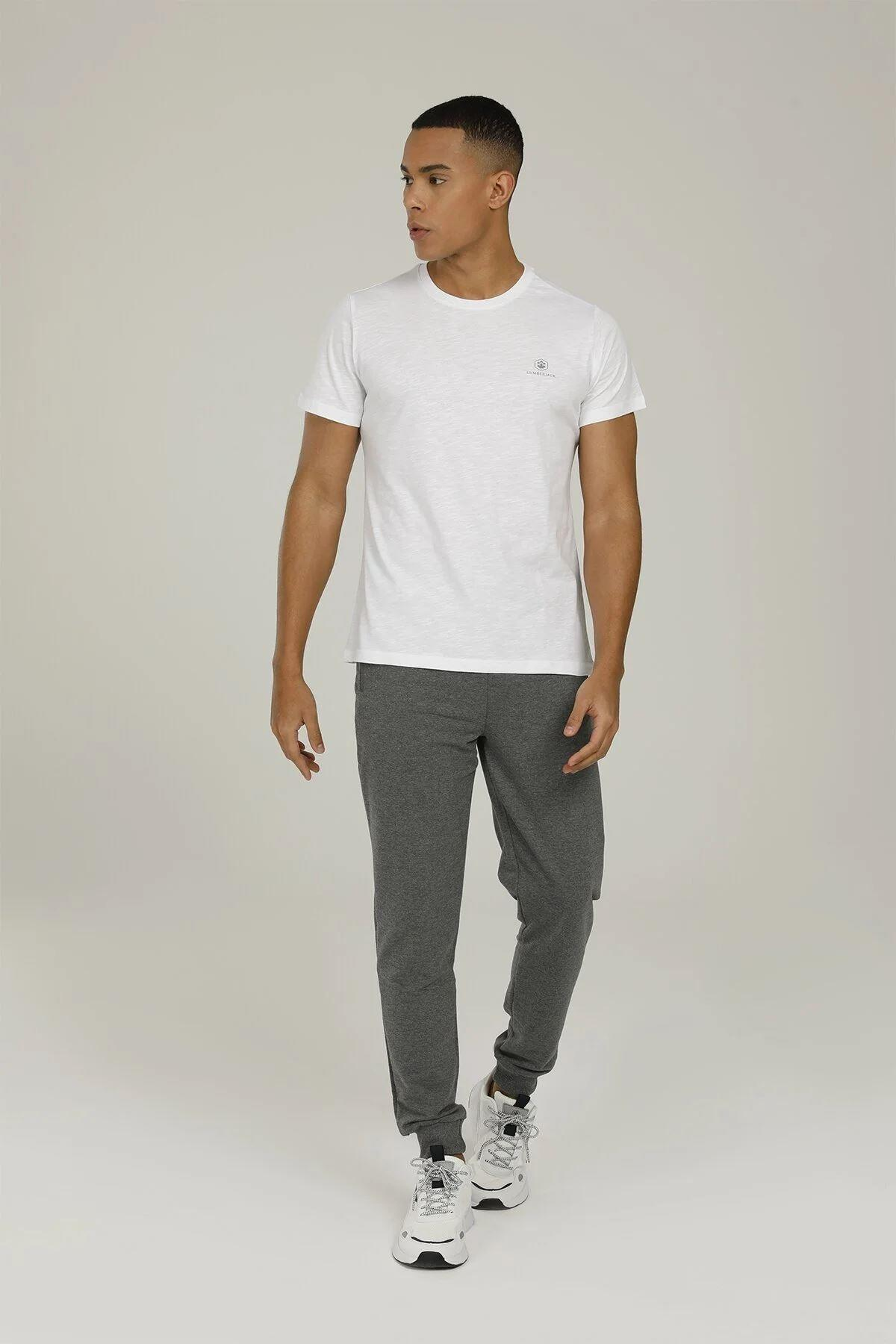 Lumberjack 2M M-1815 Raelyn Kk Tshirt B 2Fx Erkek Beyaz Bisiklet Yaka Tshirt