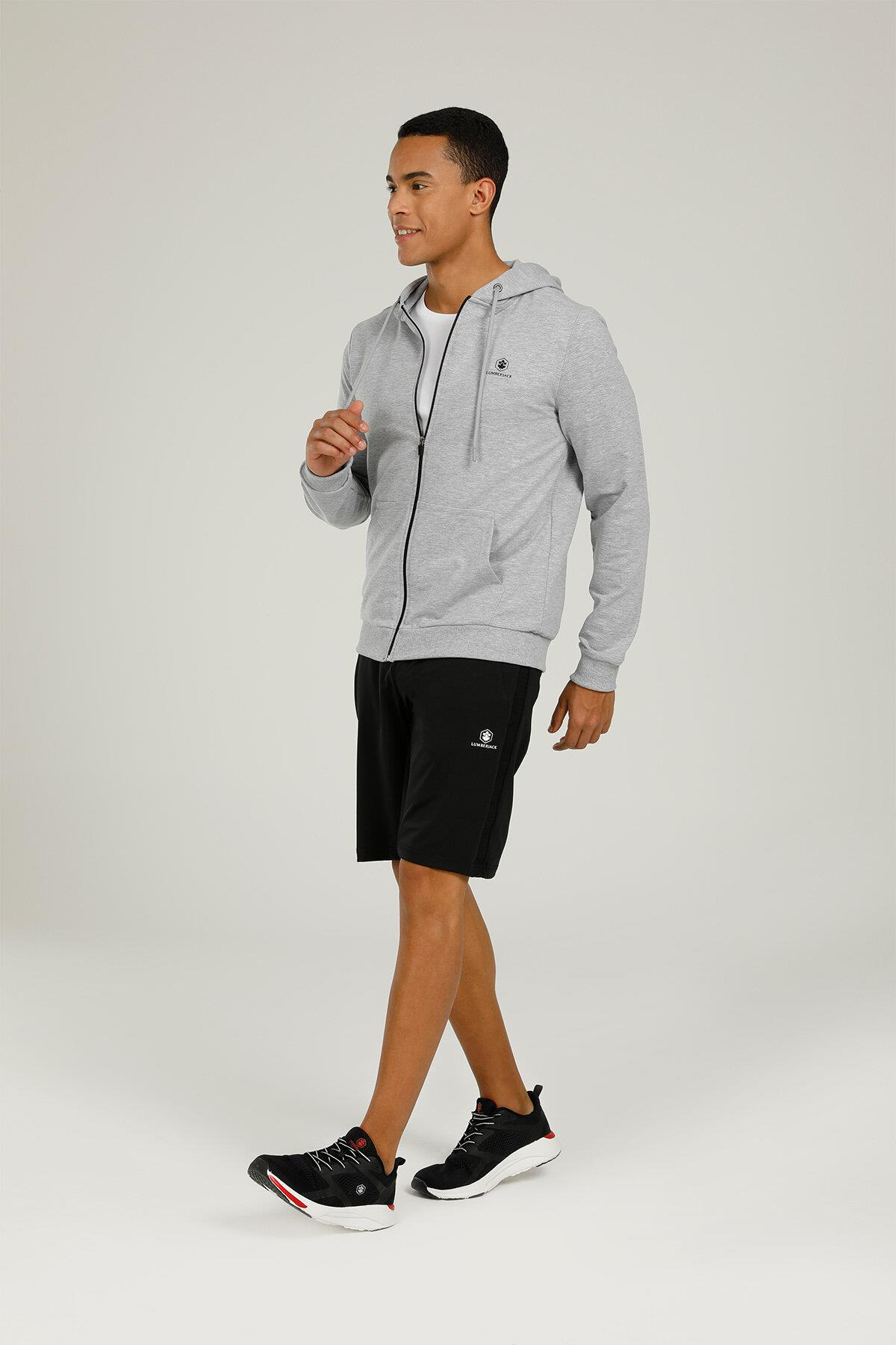 Lumberjack 2M Sn72 Basic Full Zip Hoodie 2Fx Erkek Beyaz Tam Fermuarlı Sweat