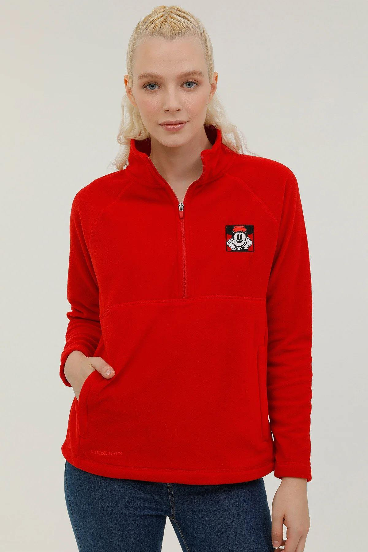Lumberjack W-Sd750 Lucky Half Zip Polar 2Pr Kadın Kirmizi Polar