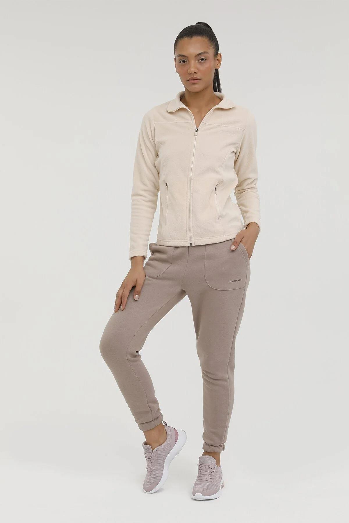 Lumberjack W-Sn158 Basic Polar Pocket Cardi 2 Kadın Beyaz Polar