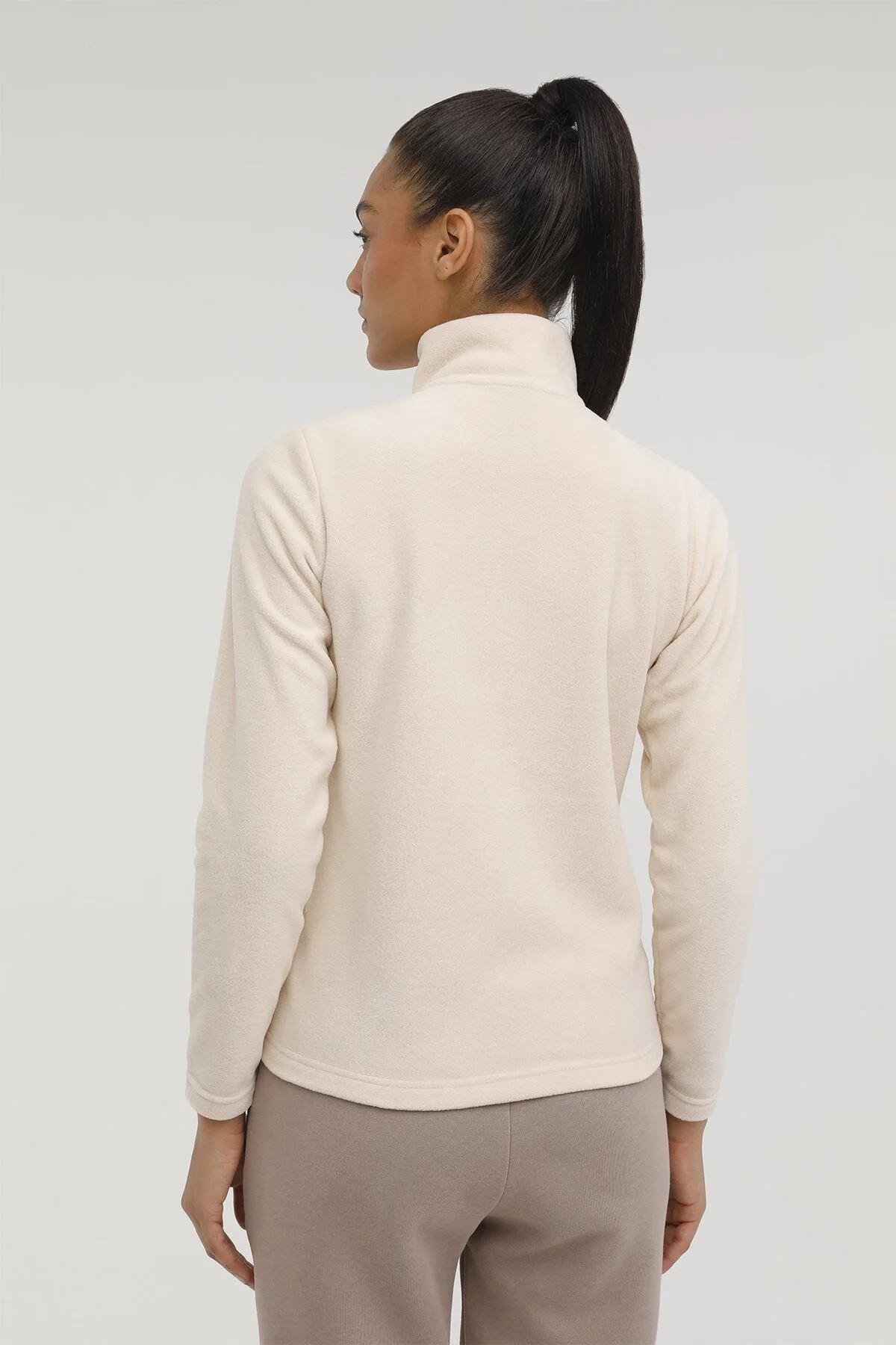 Lumberjack W-Sn158 Basic Polar Pocket Cardi 2 Kadın Beyaz Polar