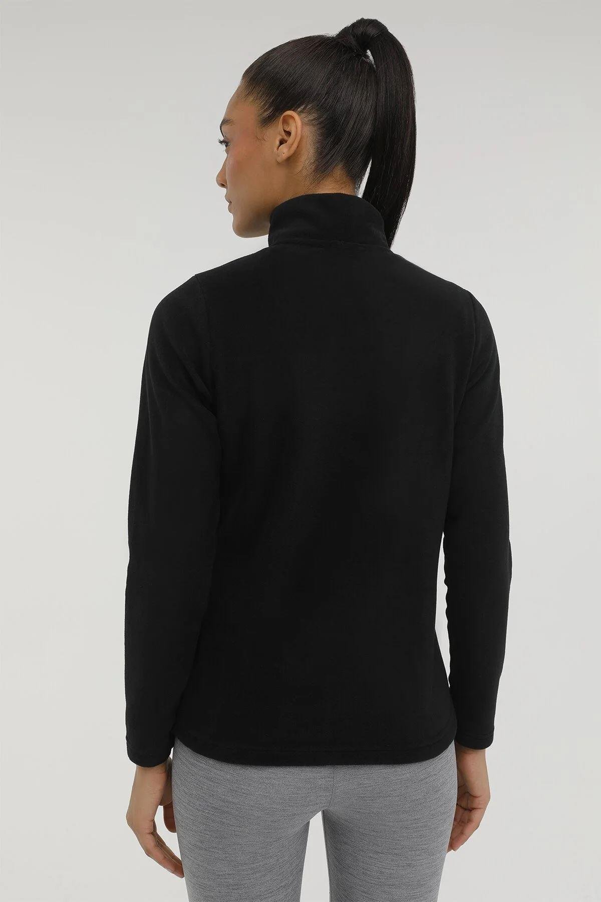 Lumberjack W-Sn158 Basic Polar Pocket Cardi 2P Kadın Siyah Polar