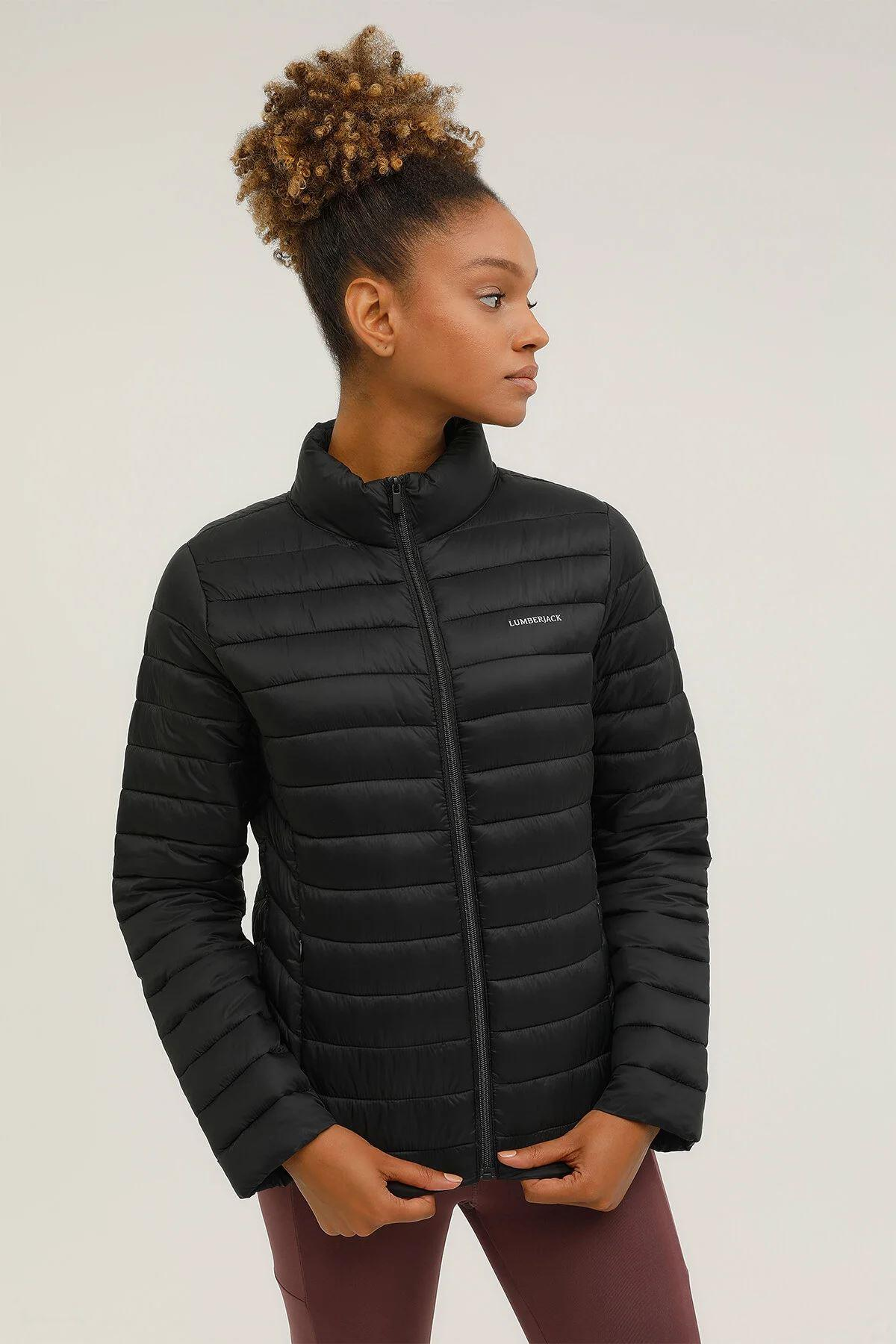 Lumberjack W-Sn28 Basic Padded Coat 2Pr Kadın Siyah Mont