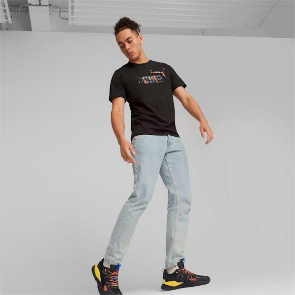 Puma Ess Camo Graphic Tee Erkek Turuncu Bisiklet Yaka Tshirt