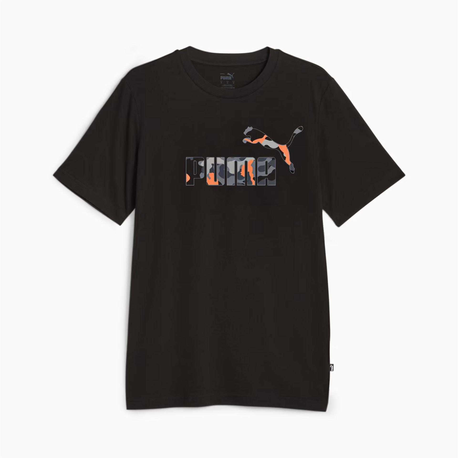 Puma Ess Camo Graphic Tee Erkek Turuncu Bisiklet Yaka Tshirt
