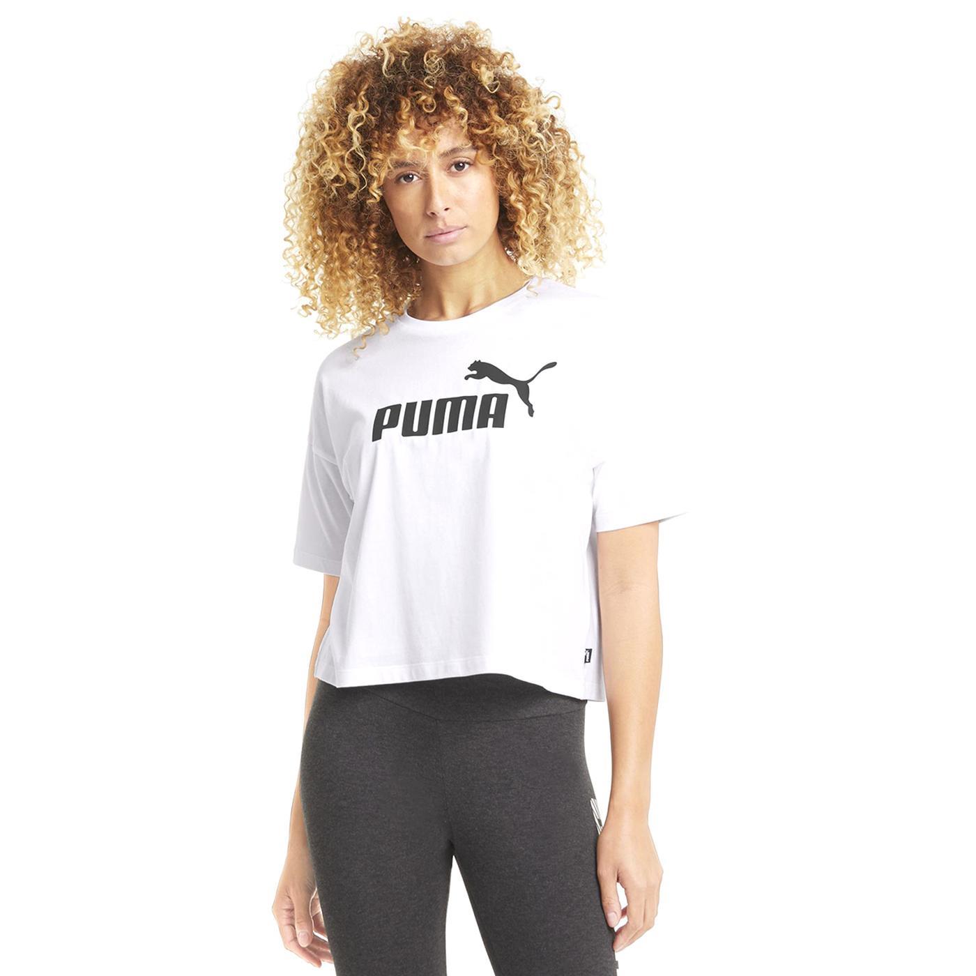 Puma Ess Cropped Logo Tee Kadın Beyaz Crop Tshirt