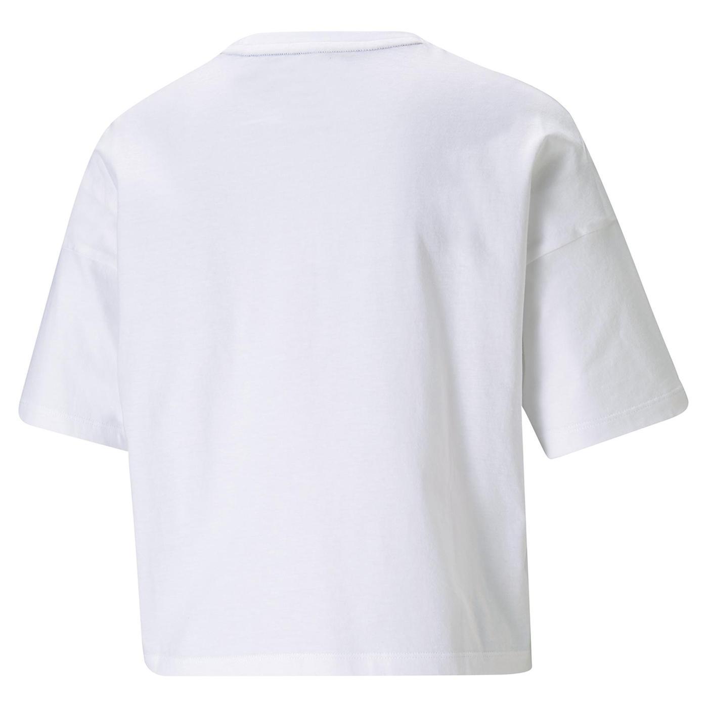 Puma Ess Cropped Logo Tee Kadın Beyaz Crop Tshirt