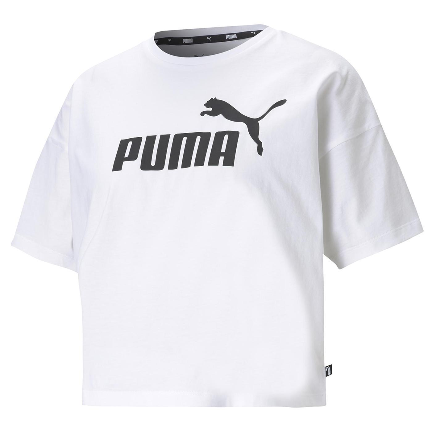 Puma Ess Cropped Logo Tee Kadın Beyaz Crop Tshirt