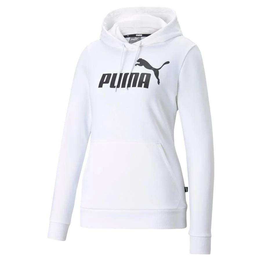 Puma Ess Logo Hoodie Kadın Beyaz Kapşonlu Sweat