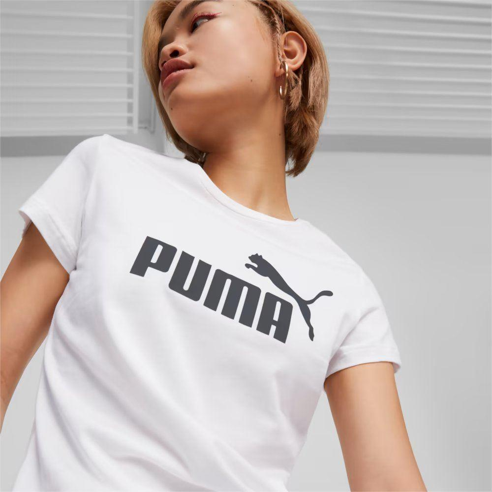 Puma Ess Logo Tee Kadın Siyah Bisiklet Yaka Tshirt