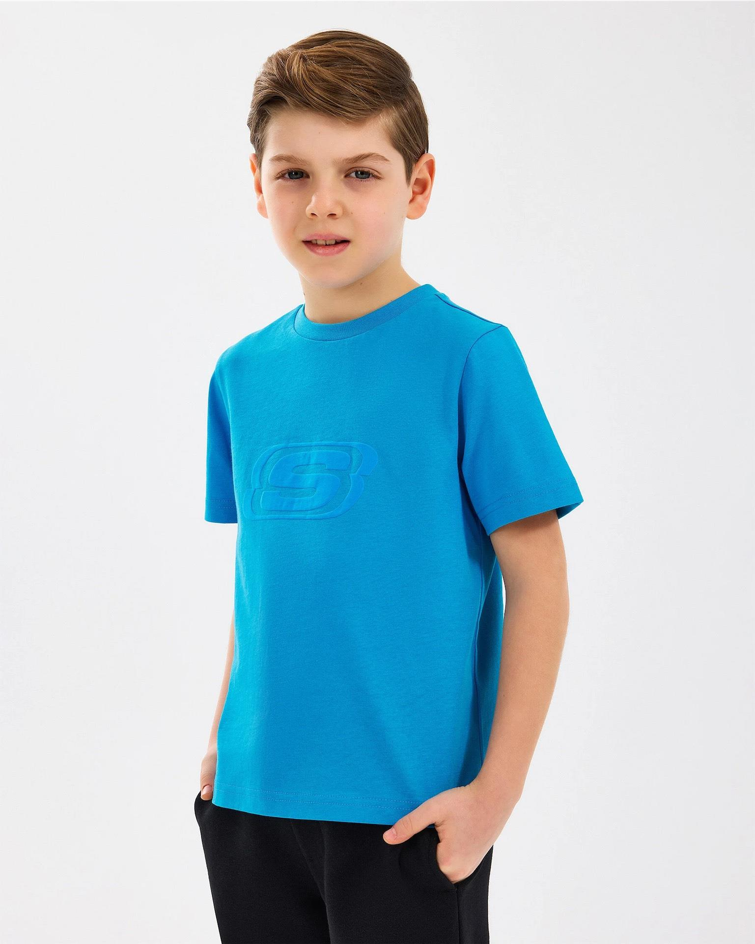 Skechers B Essentials T-Shirt Erkek Çocuk  Bisiklet Yaka Tshirt