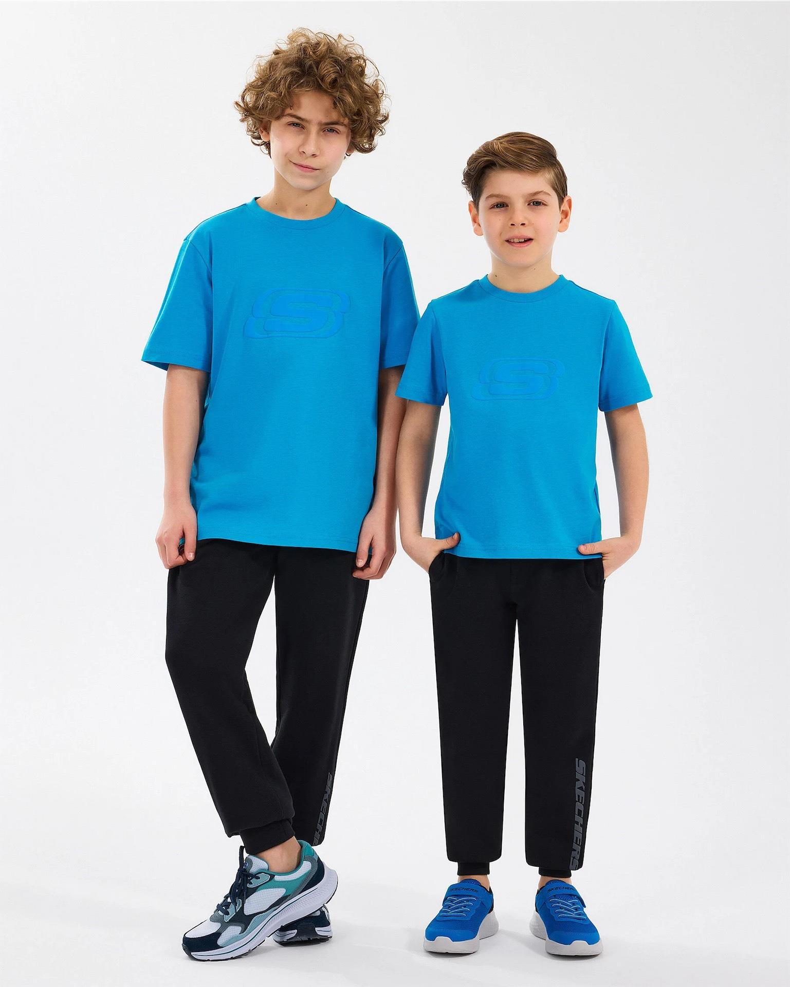 Skechers B Essentials T-Shirt Erkek Çocuk  Bisiklet Yaka Tshirt