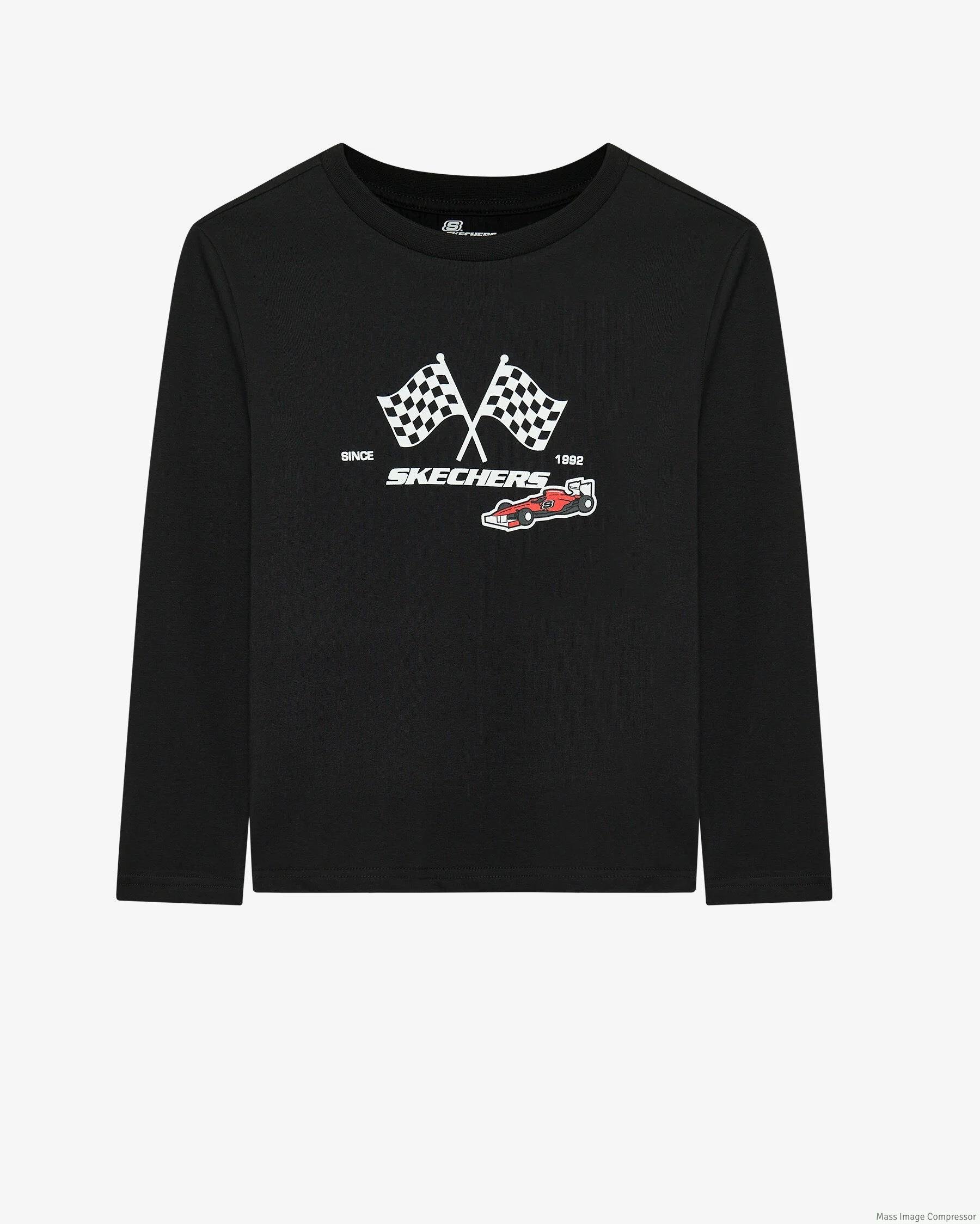 Skechers B Graphic Tee Long Sleeve T-Shirt Erkek Çocuk  Bisiklet Yaka Tshirt