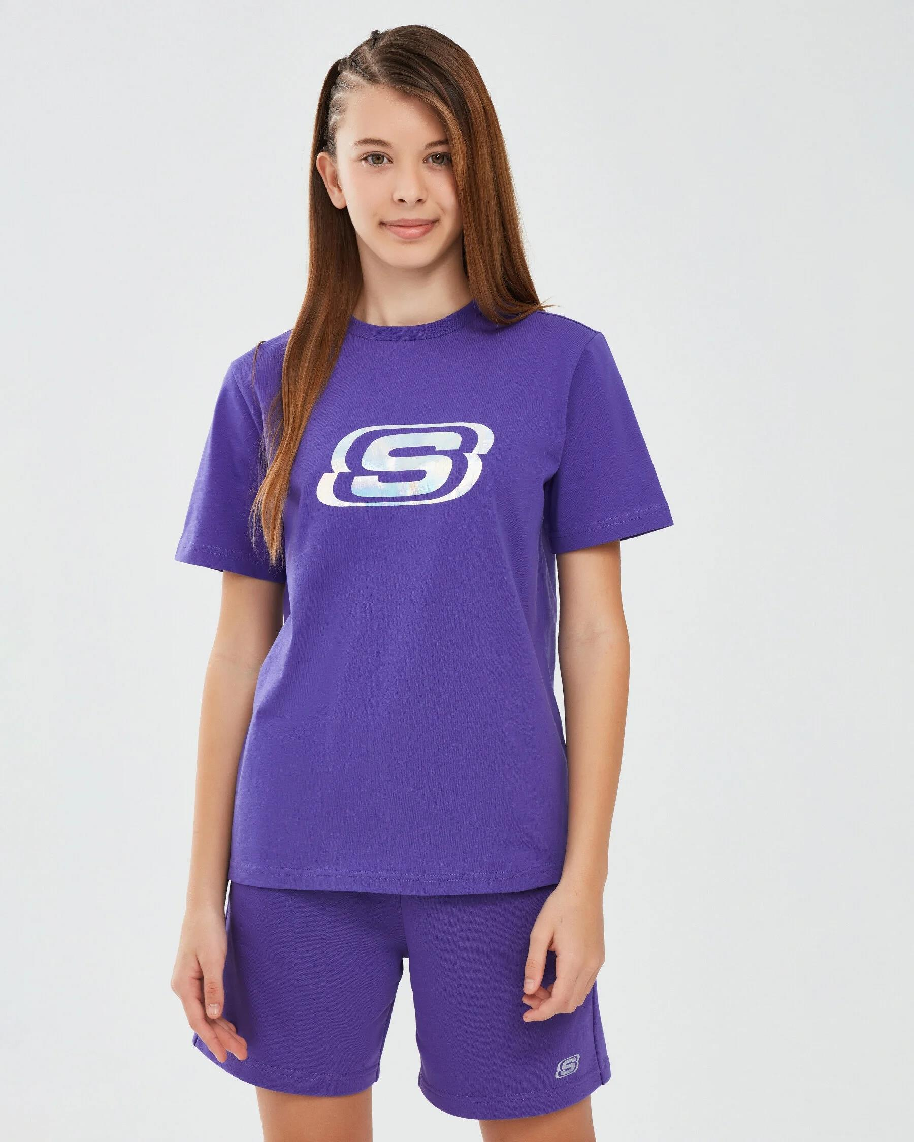 Skechers Essential G Short Sleeve  T-Shirt Kız Çocuk  Bisiklet Yaka Tshirt