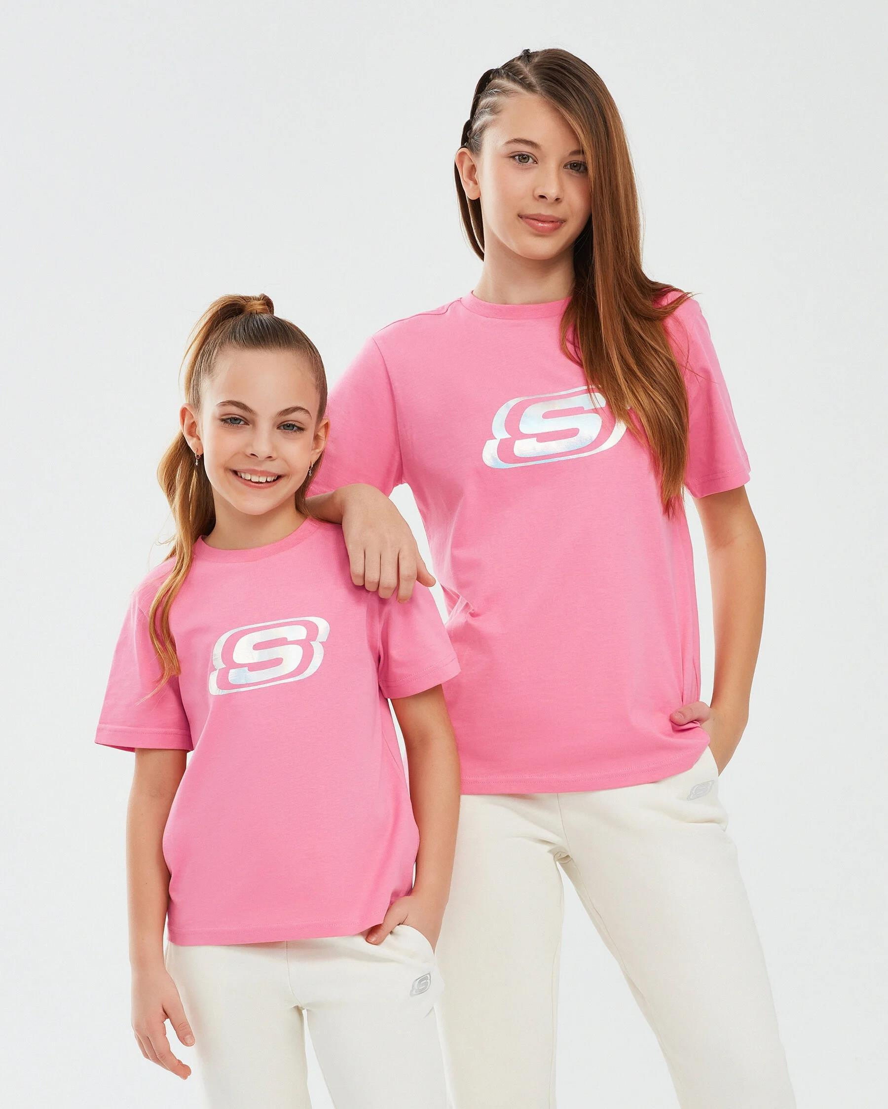 Skechers Essential G Short Sleeve  T-Shirt Kız Çocuk  Bisiklet Yaka Tshirt
