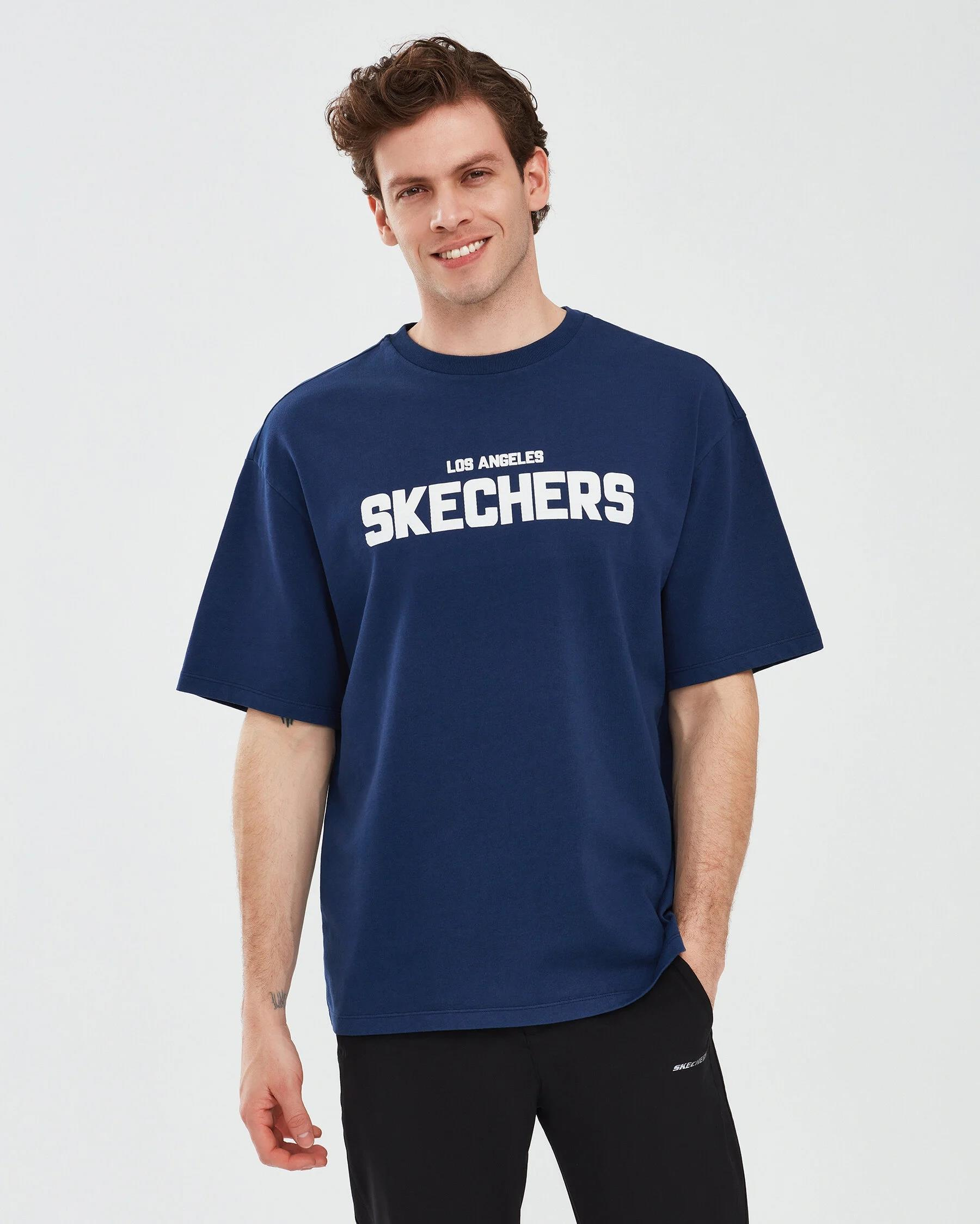 Skechers Graphic T-Shirt M Short Sleeve Erkek  Bisiklet Yaka Tshirt
