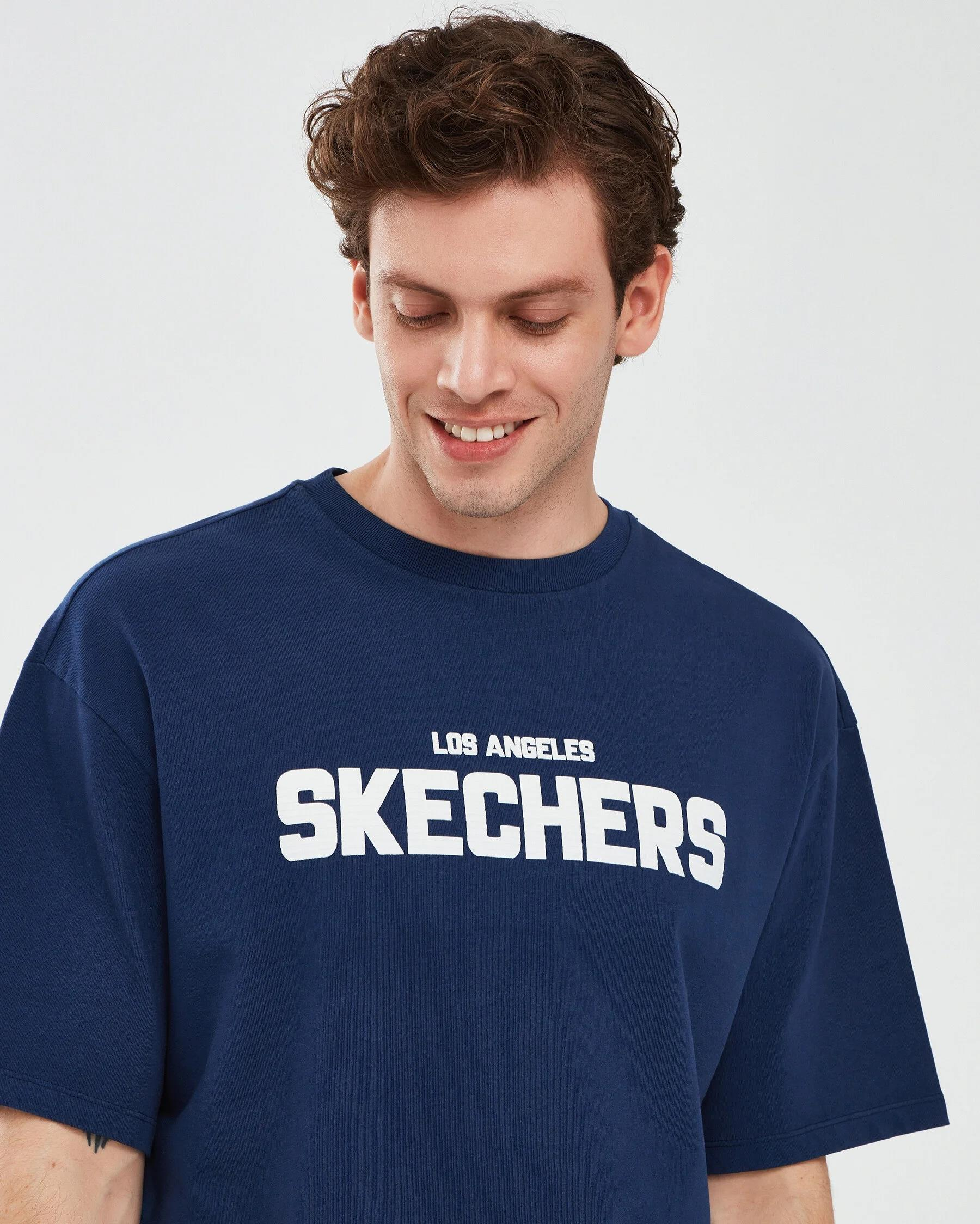Skechers Graphic T-Shirt M Short Sleeve Erkek  Bisiklet Yaka Tshirt