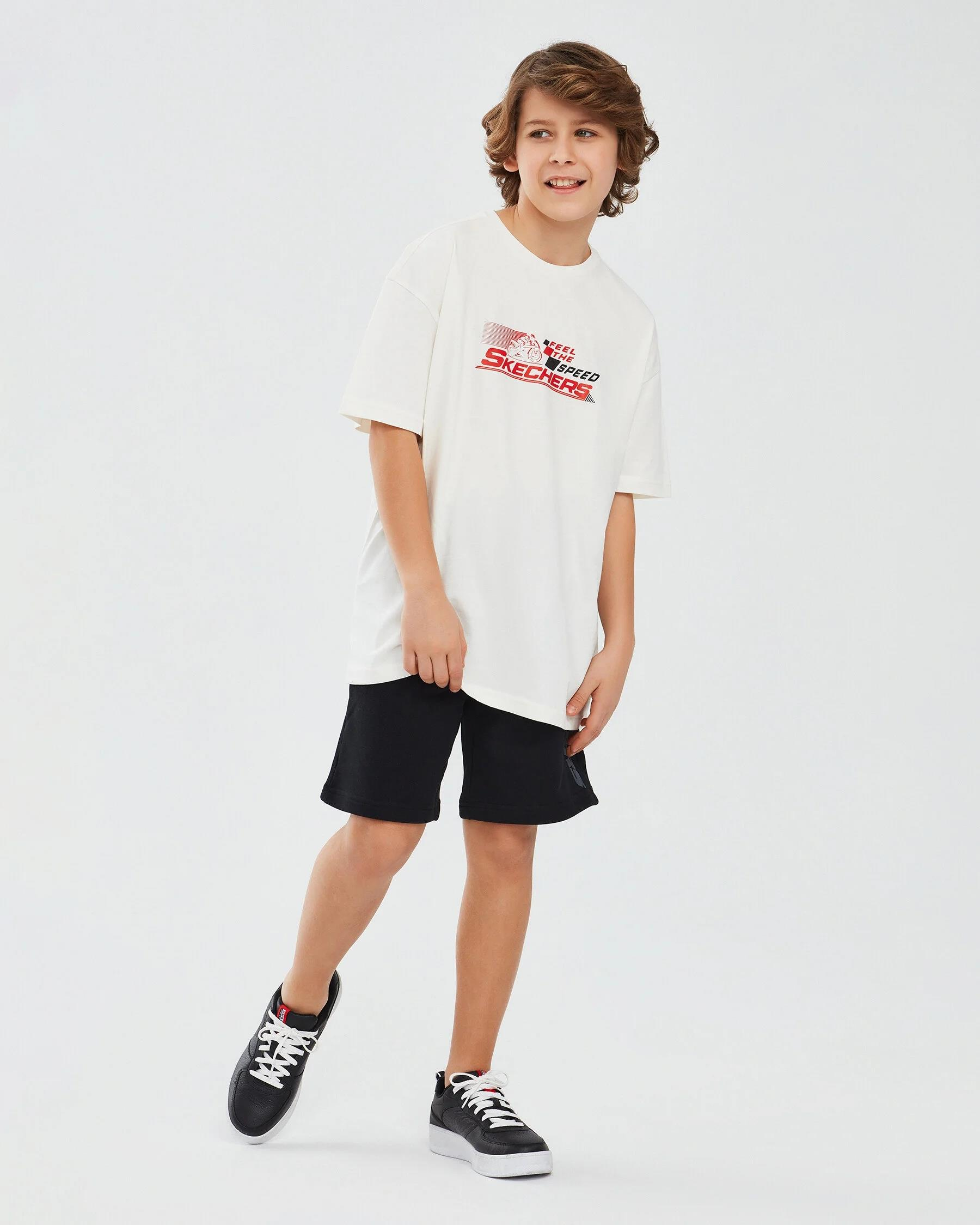 Skechers Graphic Tee B Short Sleeve Erkek Çocuk  Bisiklet Yaka Tshirt