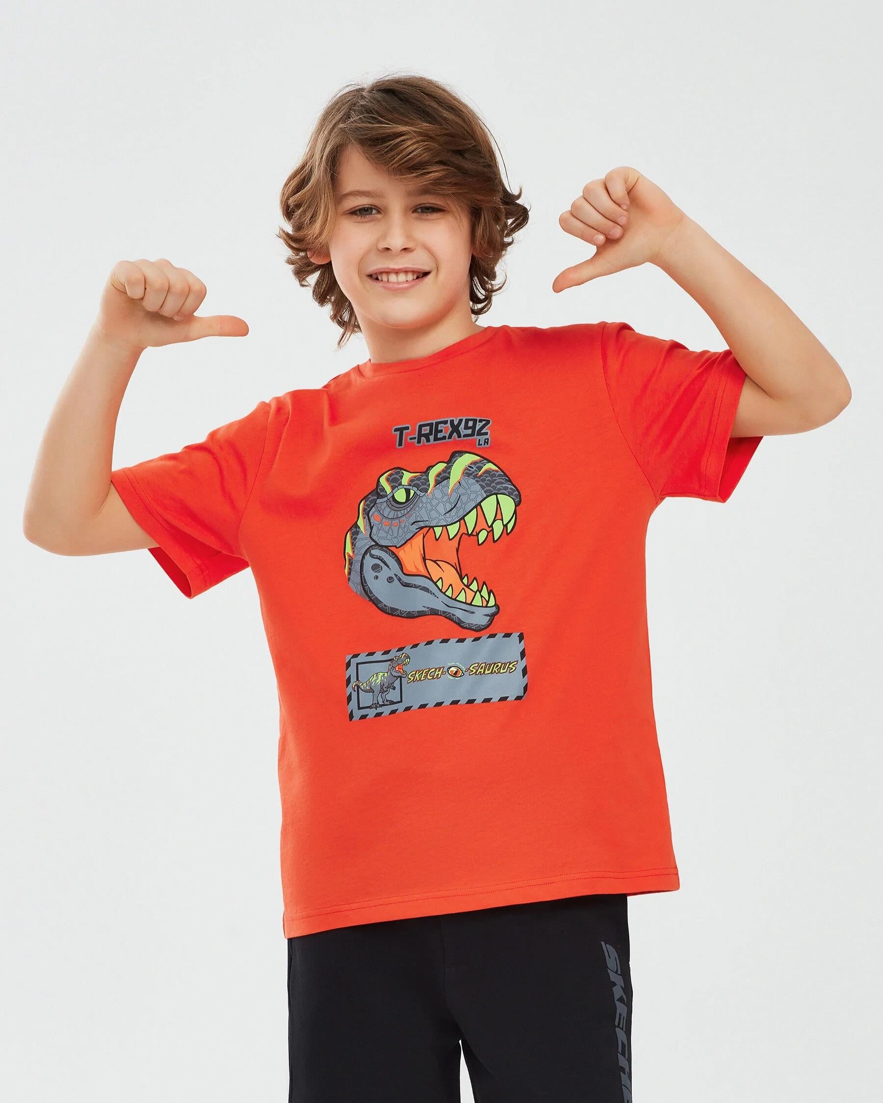 Skechers Graphic Tee B Short Sleeve Erkek Çocuk  Bisiklet Yaka Tshirt