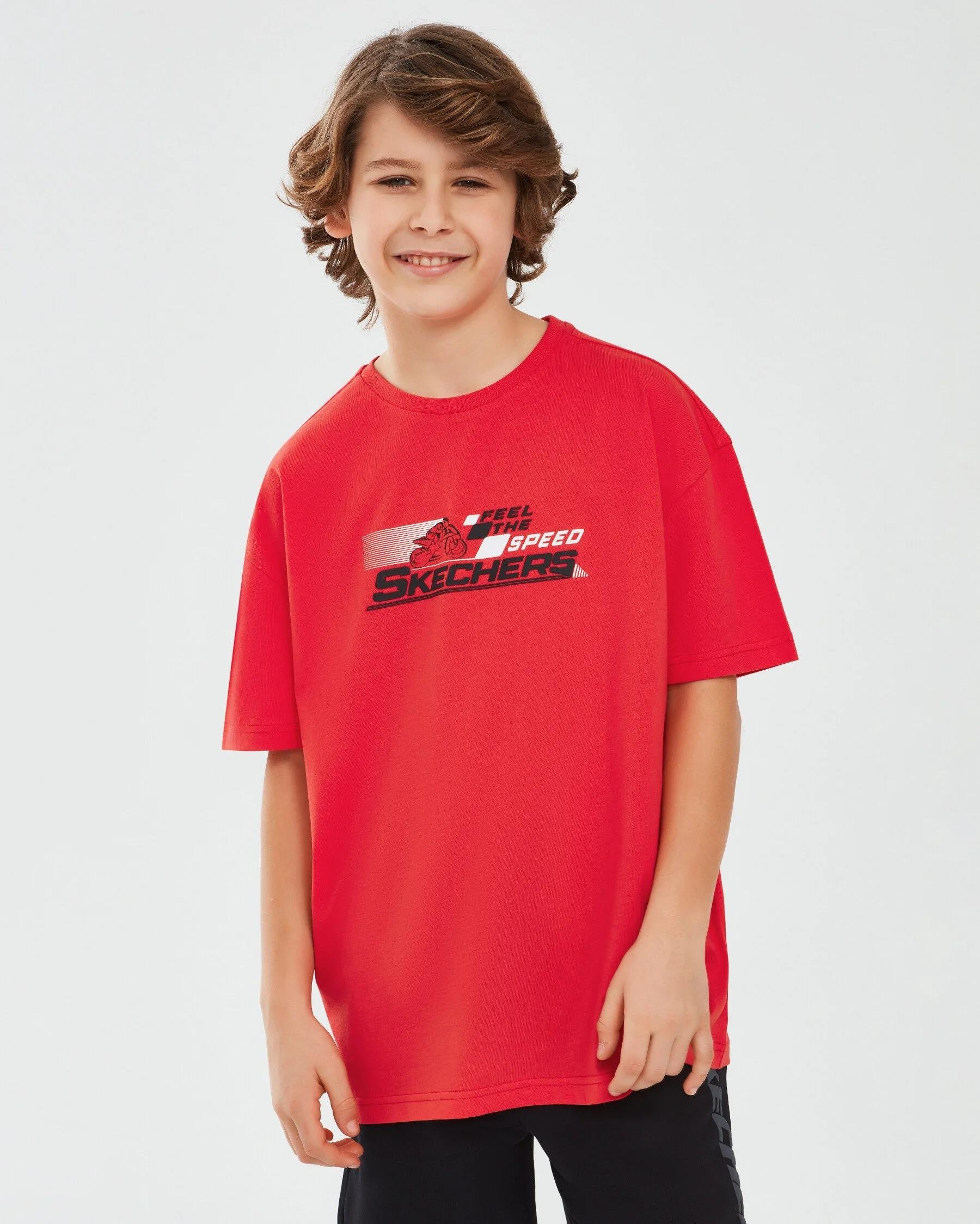 Skechers Graphic Tee B Short Sleeve Erkek Çocuk  Bisiklet Yaka Tshirt