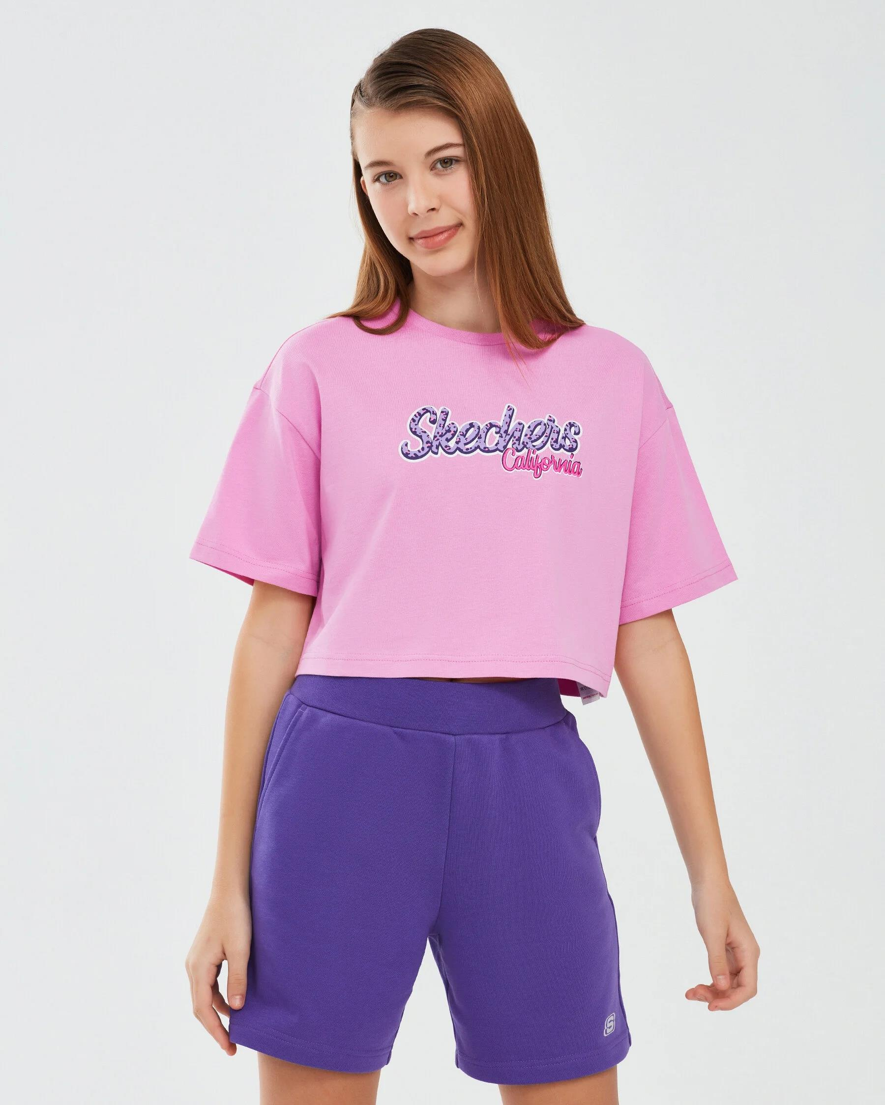Skechers Graphic Tee G Short Sleeve Kız Çocuk  Bisiklet Yaka Tshirt