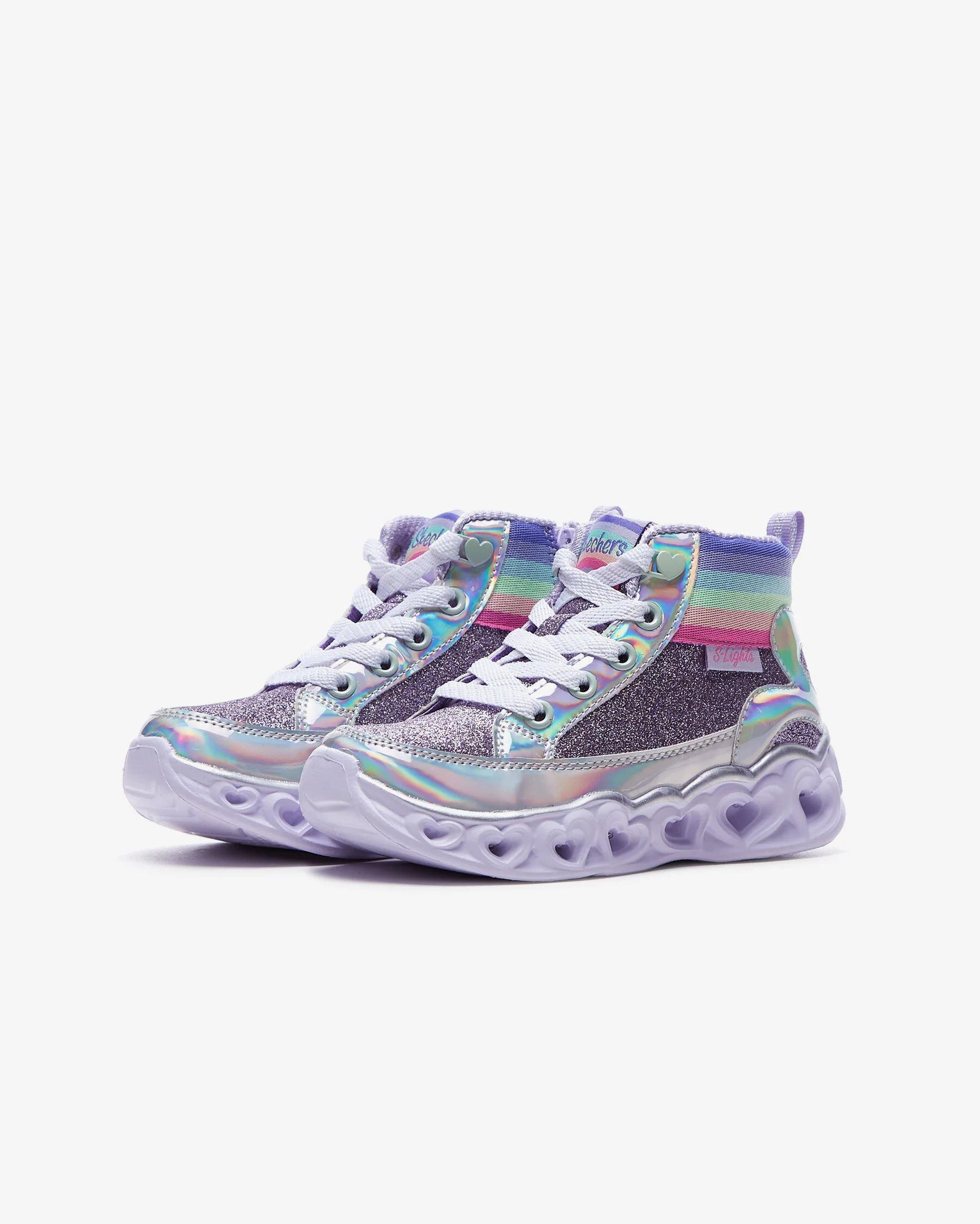 Skechers Heart Lights-Rainbow Diva Kız Çocuk Mor Spor Ayakkabı