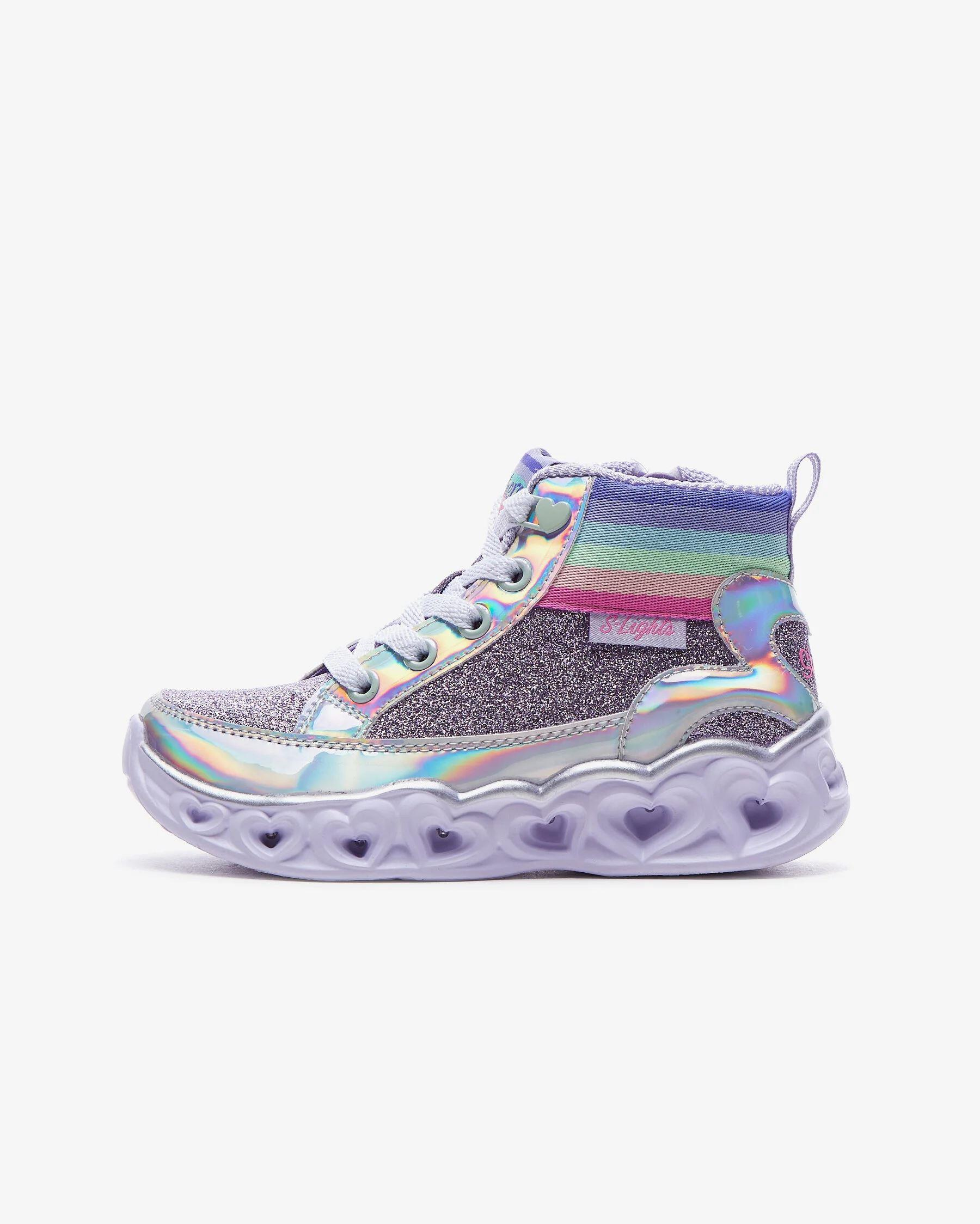 Skechers Heart Lights-Rainbow Diva Kız Çocuk Mor Spor Ayakkabı