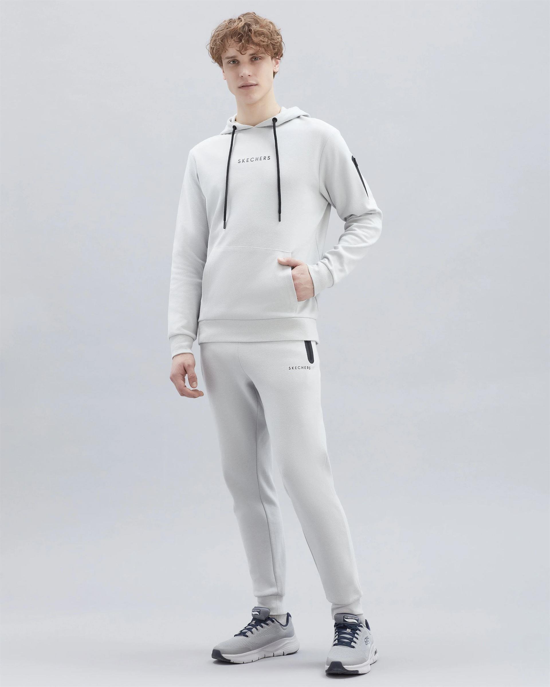 Skechers M 2Xİ-Lock Arm Zipped Hoodie Erkek Siyah Kapşonlu Sweat