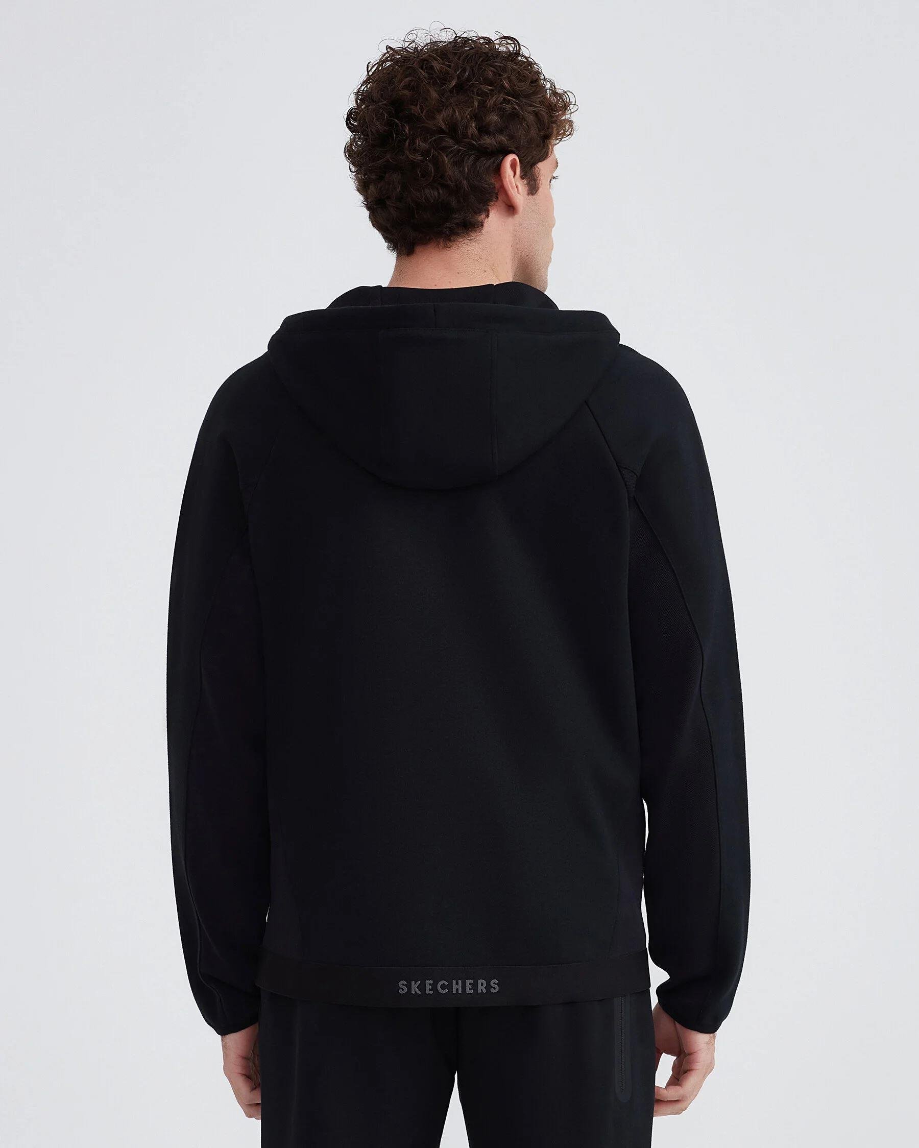 Skechers M 2XI-Lock Full Zip Hoodie Sweatshirt Erkek Siyah Tam Fermuarlı Sweat