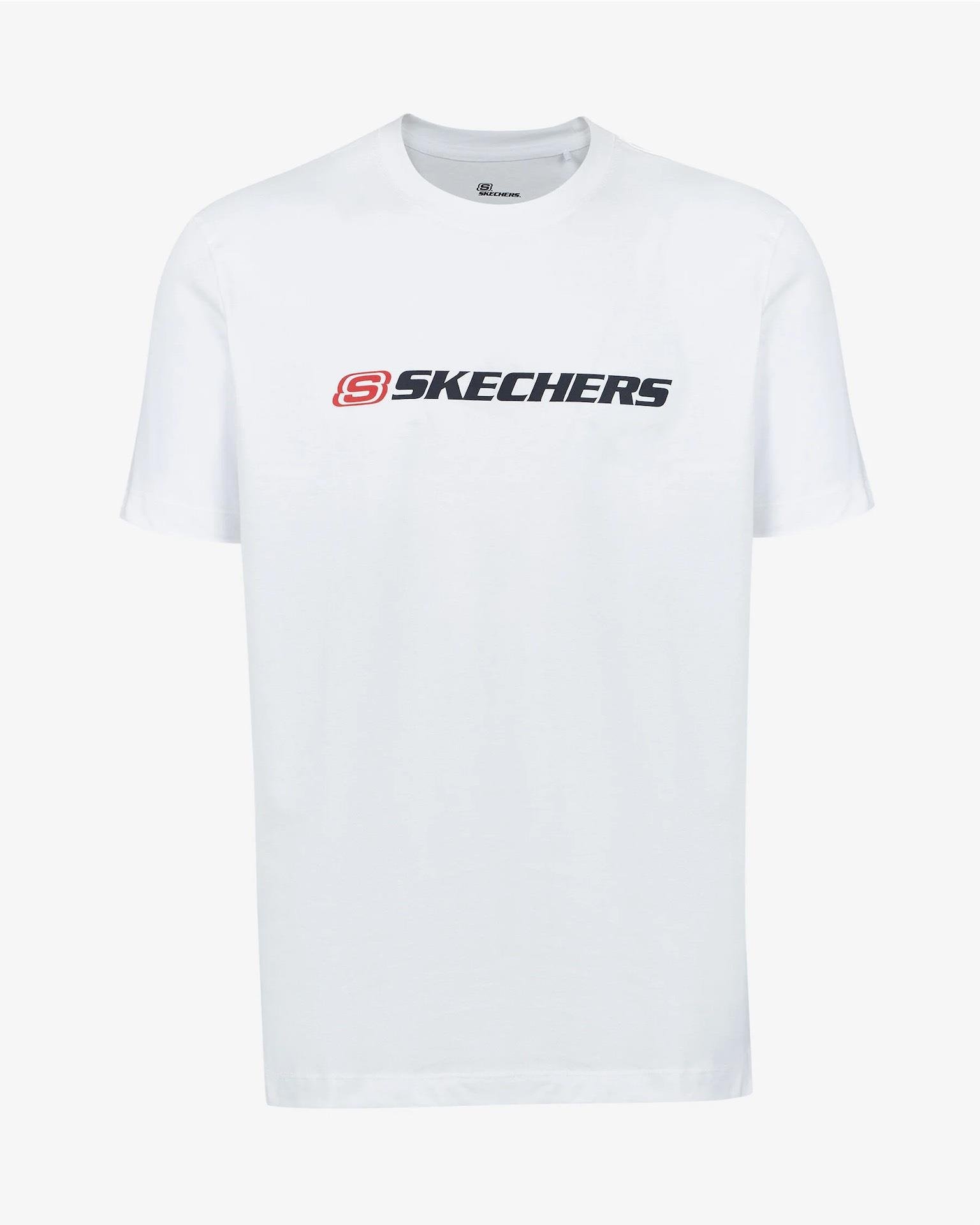 Skechers M Big Logo T-Shirt Erkek Beyaz Bisiklet Yaka Tshirt