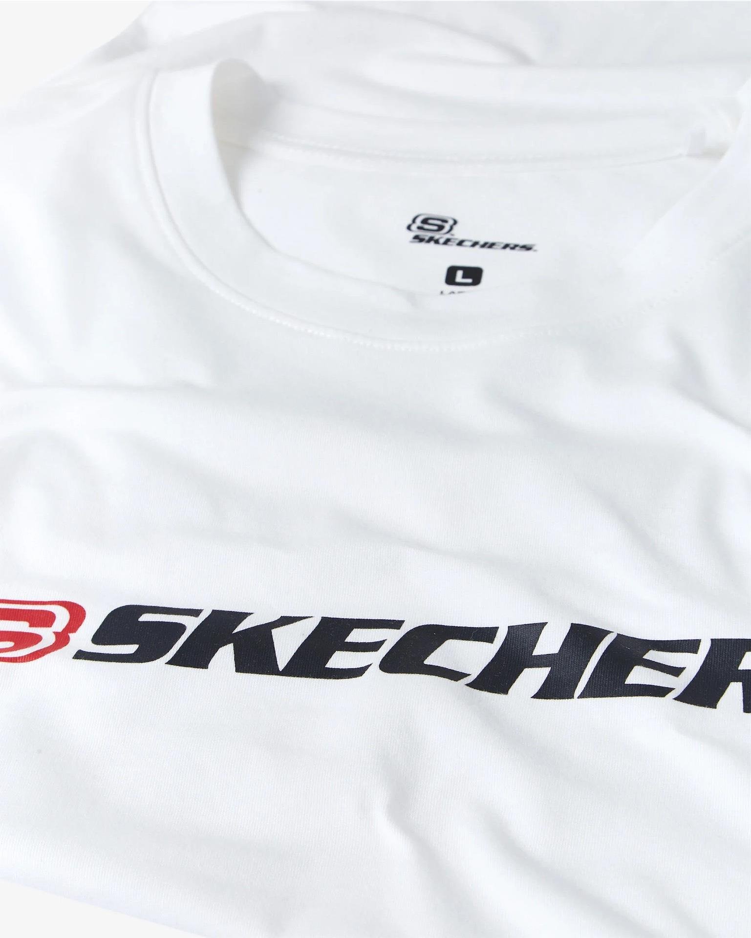 Skechers M Big Logo T-Shirt Erkek Beyaz Bisiklet Yaka Tshirt