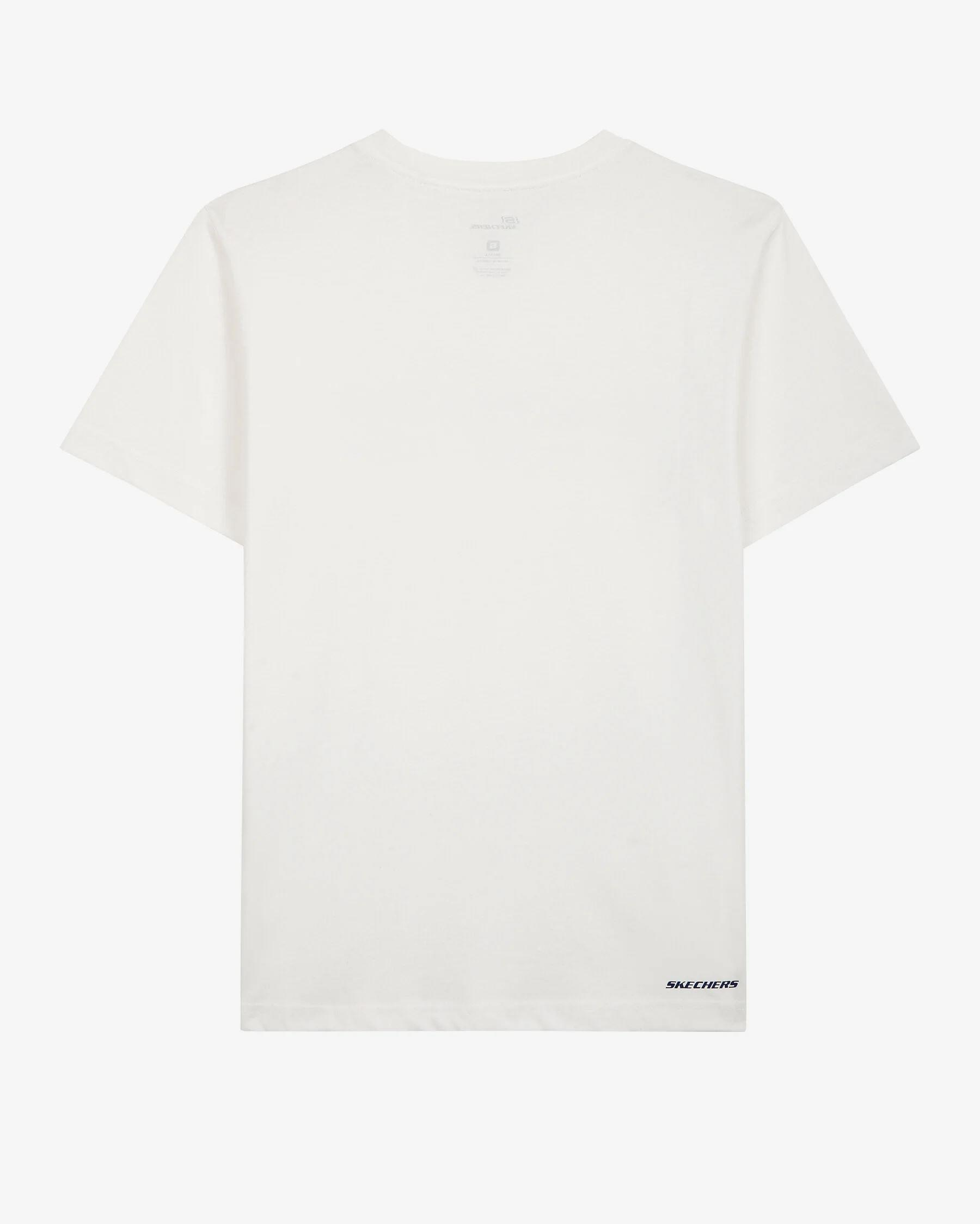 Skechers M Big Logo T-Shirt Erkek Beyaz Bisiklet Yaka Tshirt